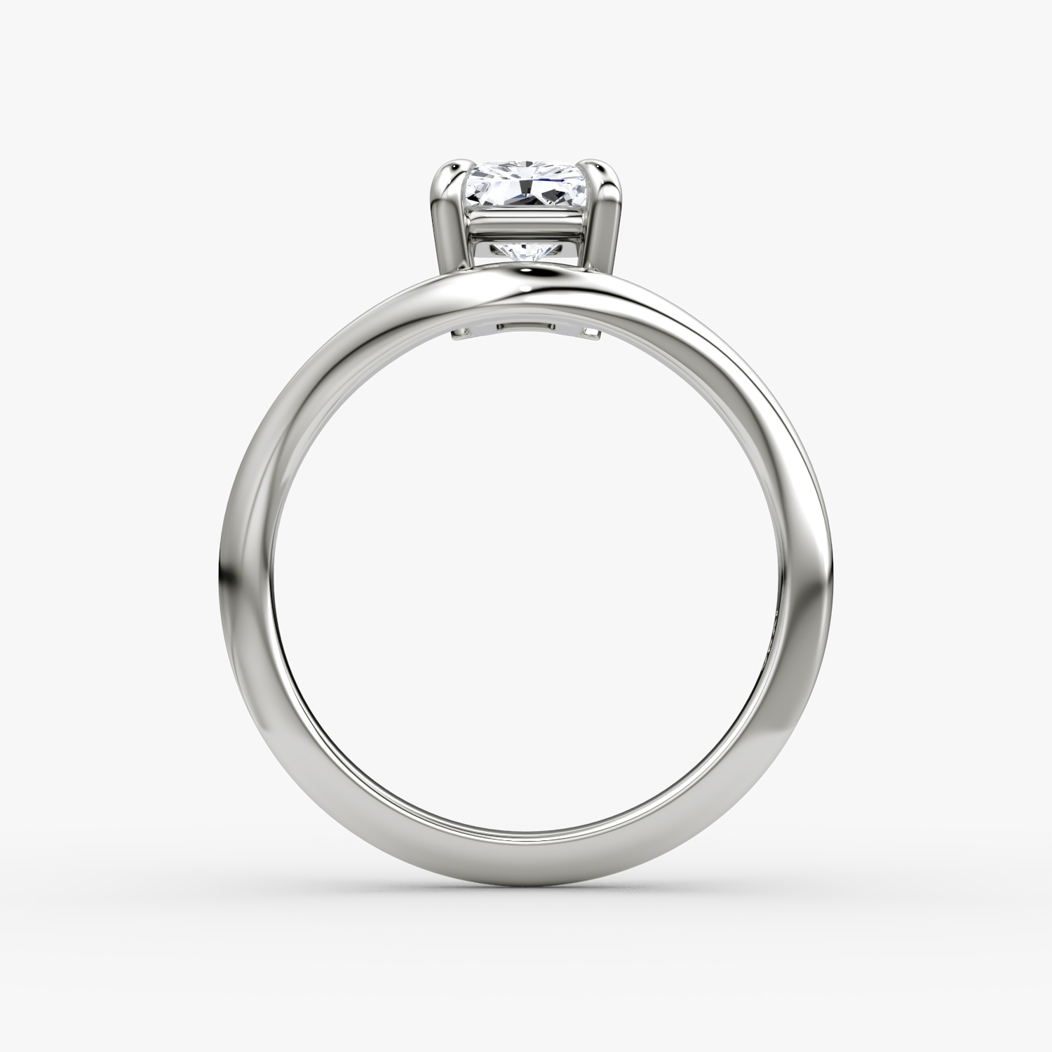 The Curve | Radiant | Platinum | bandAccent: Plain | diamondOrientation: vertical | caratWeight: other