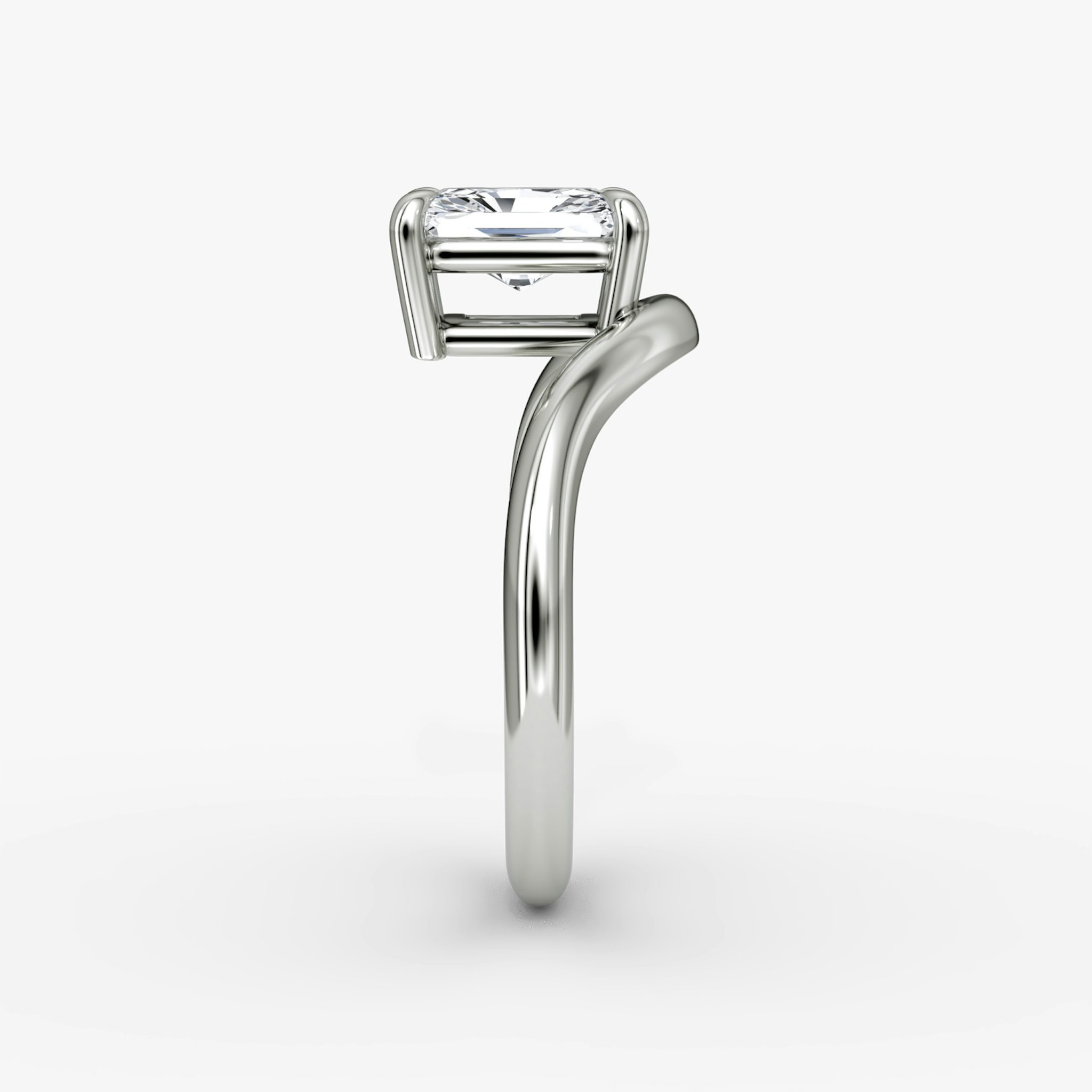 The Curve | Radiant | Platinum | bandAccent: Plain | diamondOrientation: vertical | caratWeight: other