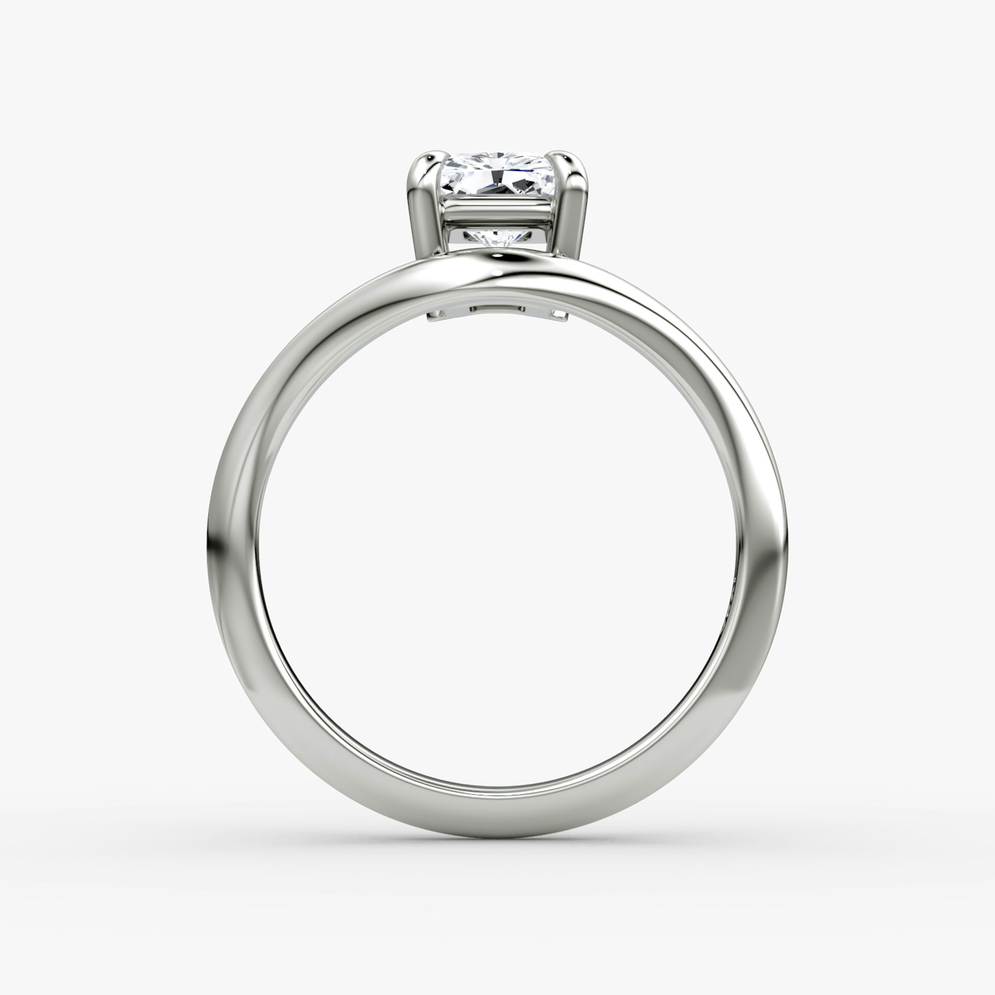 The Curve | Radiant | 18k | White Gold | bandAccent: Plain | diamondOrientation: vertical | caratWeight: other
