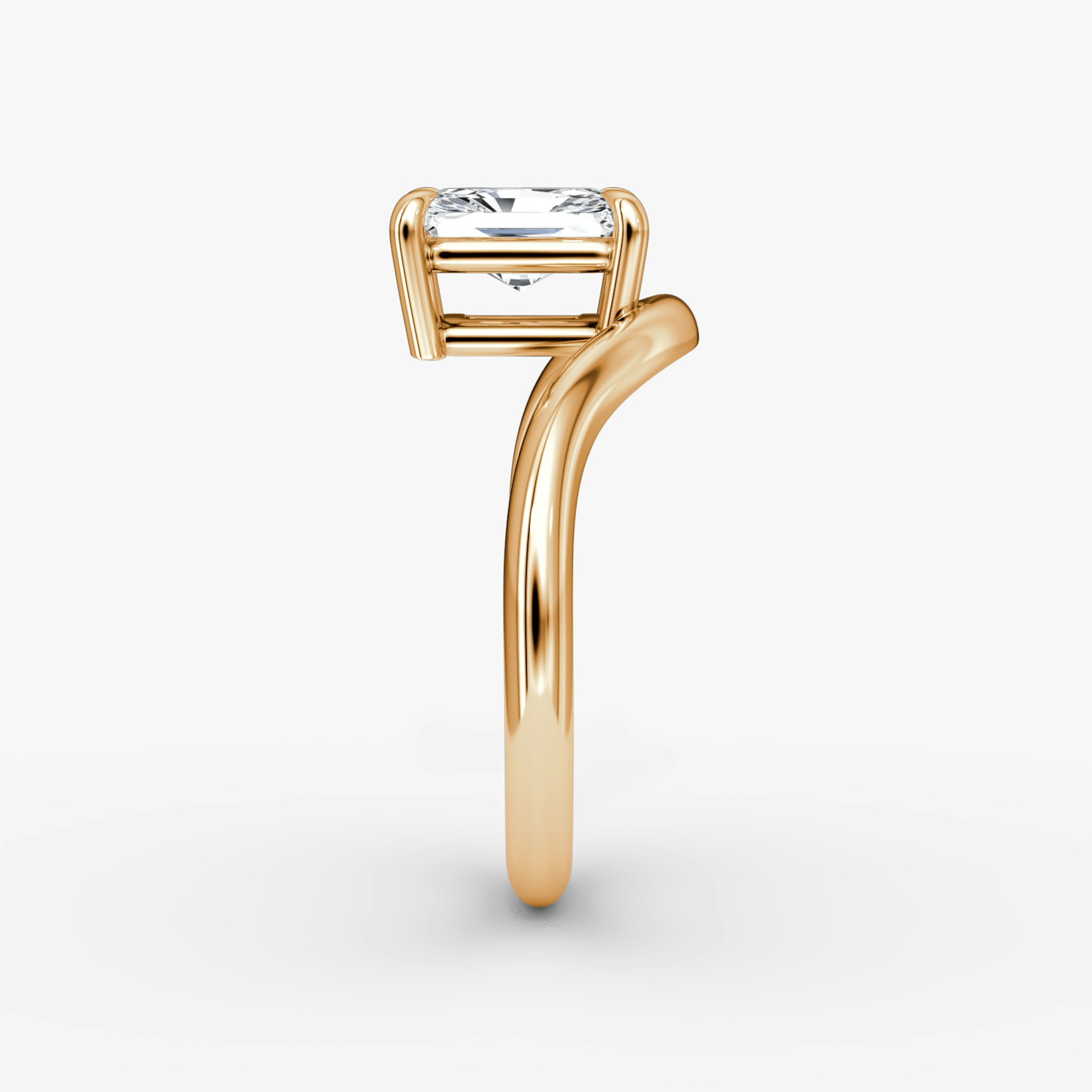 The Curve | Radiant | 14k | Rose Gold | bandAccent: Plain | diamondOrientation: vertical | caratWeight: other