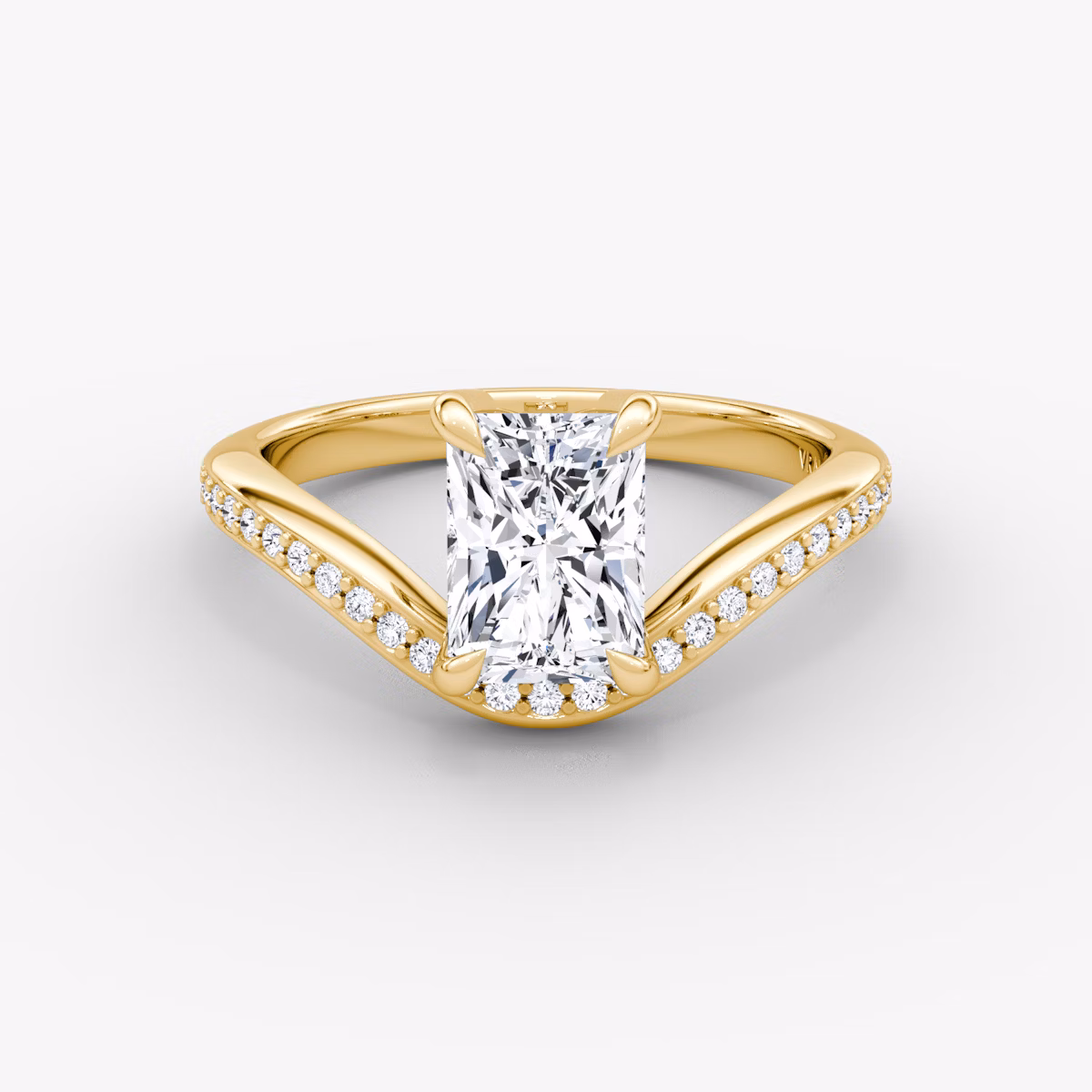 Curve | Radiant | 18k | Gelbgold | bandAccent: Mit Pavé-Besatz | diamondOrientation: vertical | caratWeight: other
