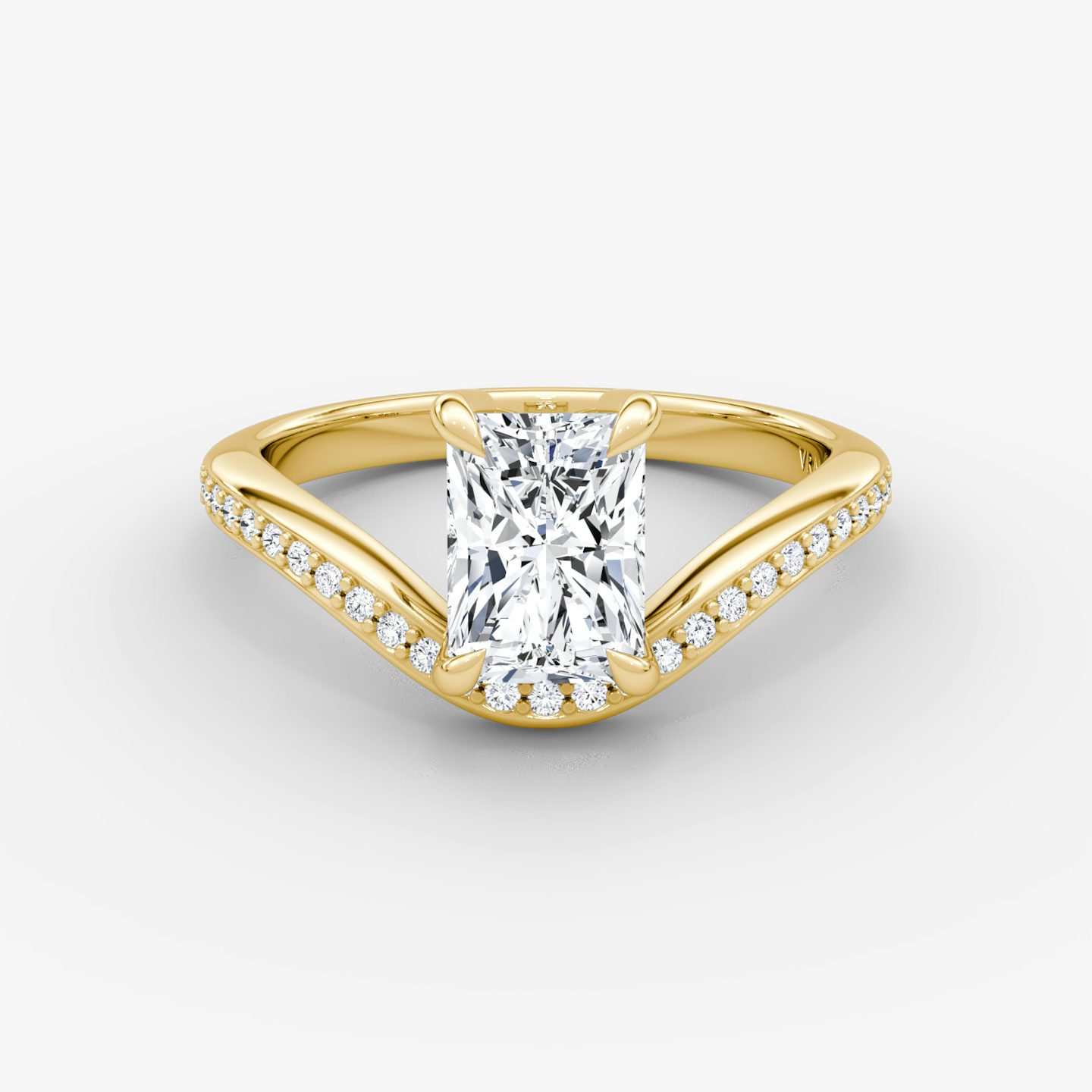 Curve | Radiant | 18k | Gelbgold | bandAccent: Mit Pavé-Besatz | diamondOrientation: vertical | caratWeight: other