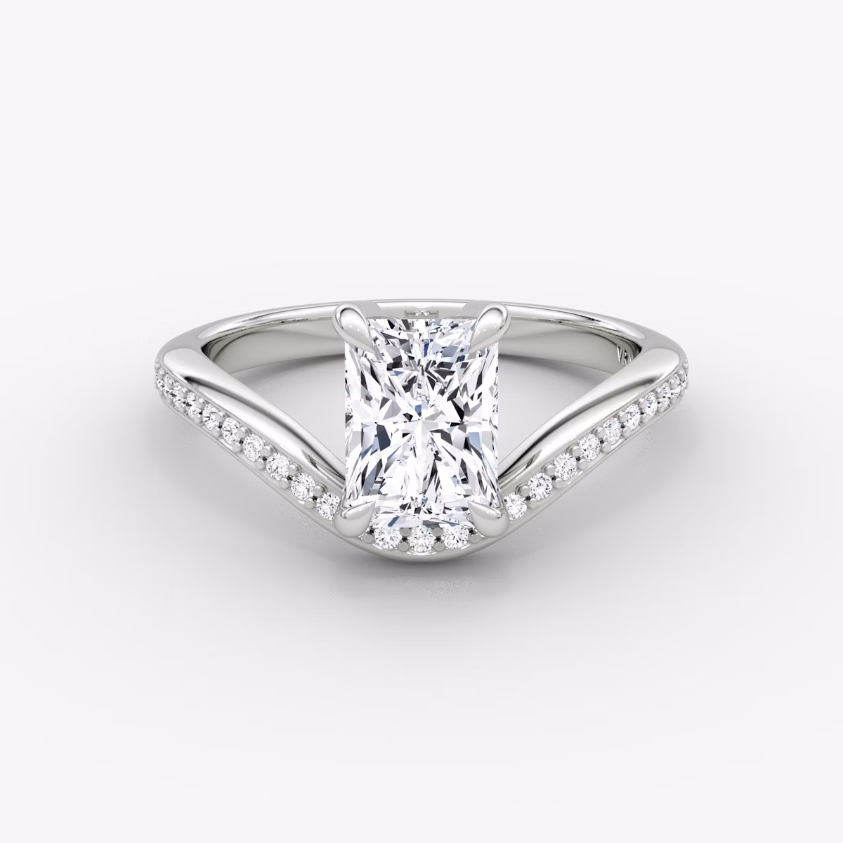 Curve | Radiant | Platin | bandAccent: Mit Pavé-Besatz | diamondOrientation: vertical | caratWeight: other