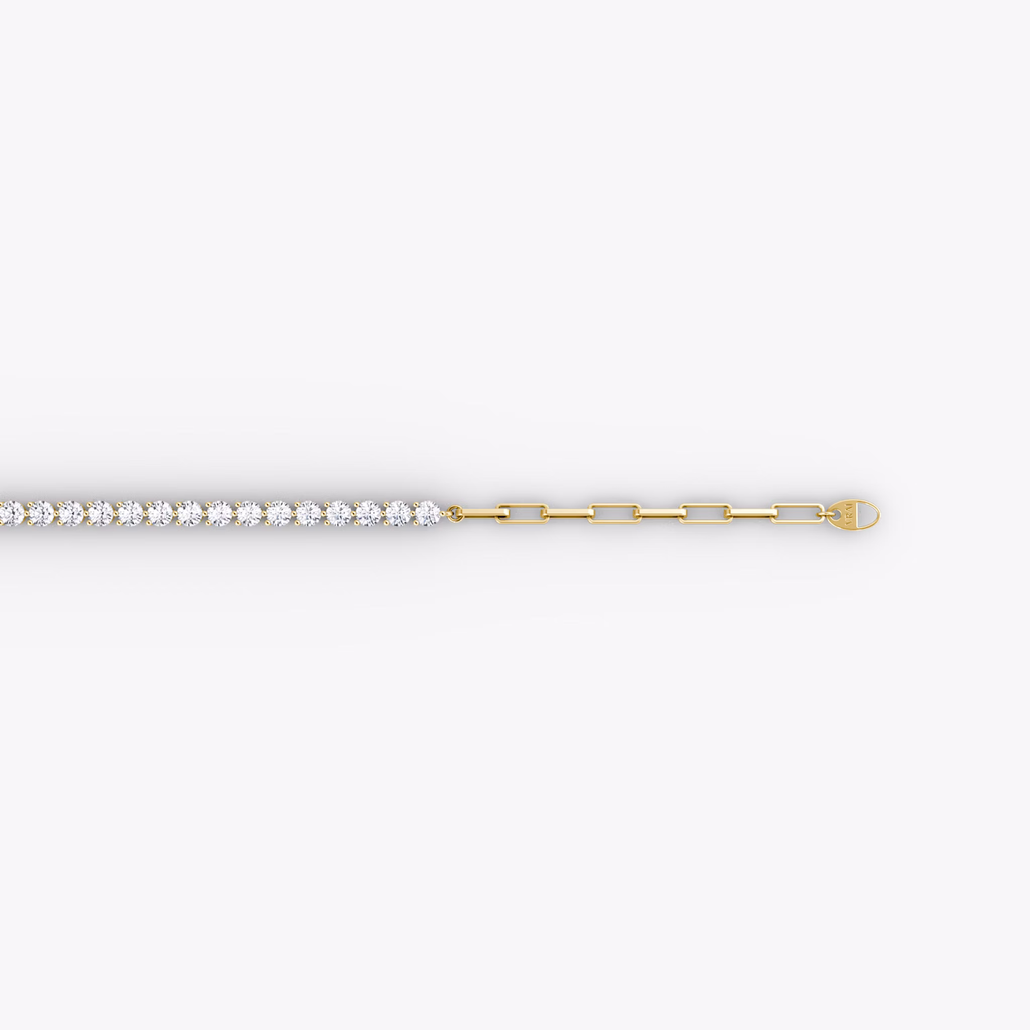 Paperclip Tennis Bracelet | Round Brilliant | 14k | Yellow Gold | diamondSize: medium