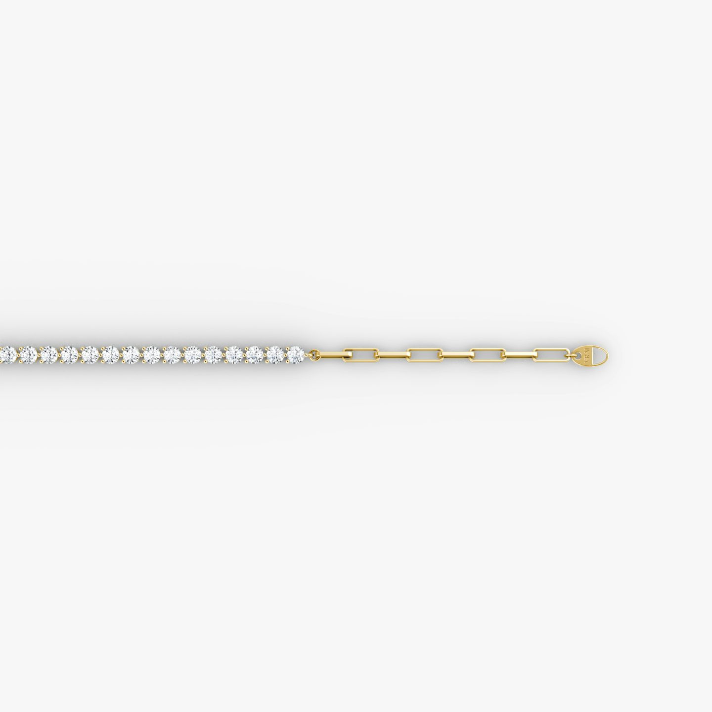 Paperclip Tennis Bracelet | Round Brilliant | 14k | Yellow Gold | diamondSize: medium