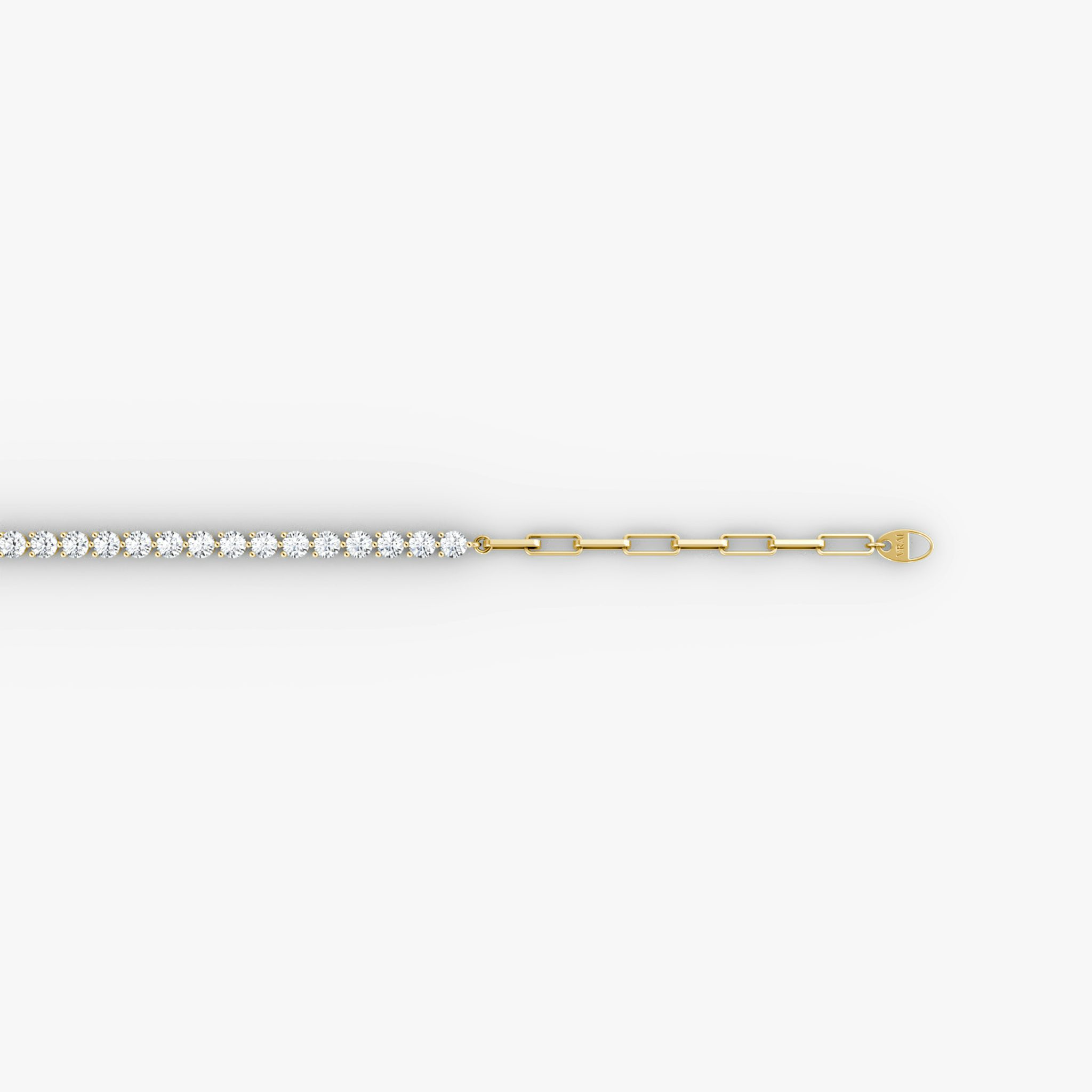 Paperclip Tennis Bracelet | Round Brilliant | 14k | Yellow Gold | diamondSize: medium