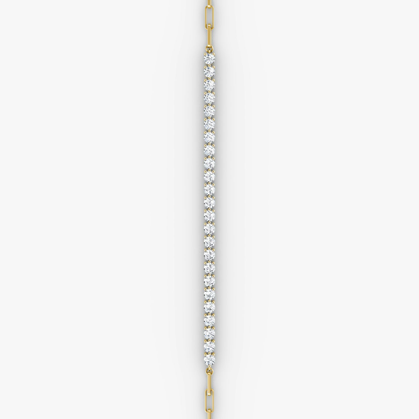 Paperclip Tennis Bracelet | Round Brilliant | 14k | Yellow Gold | diamondSize: medium