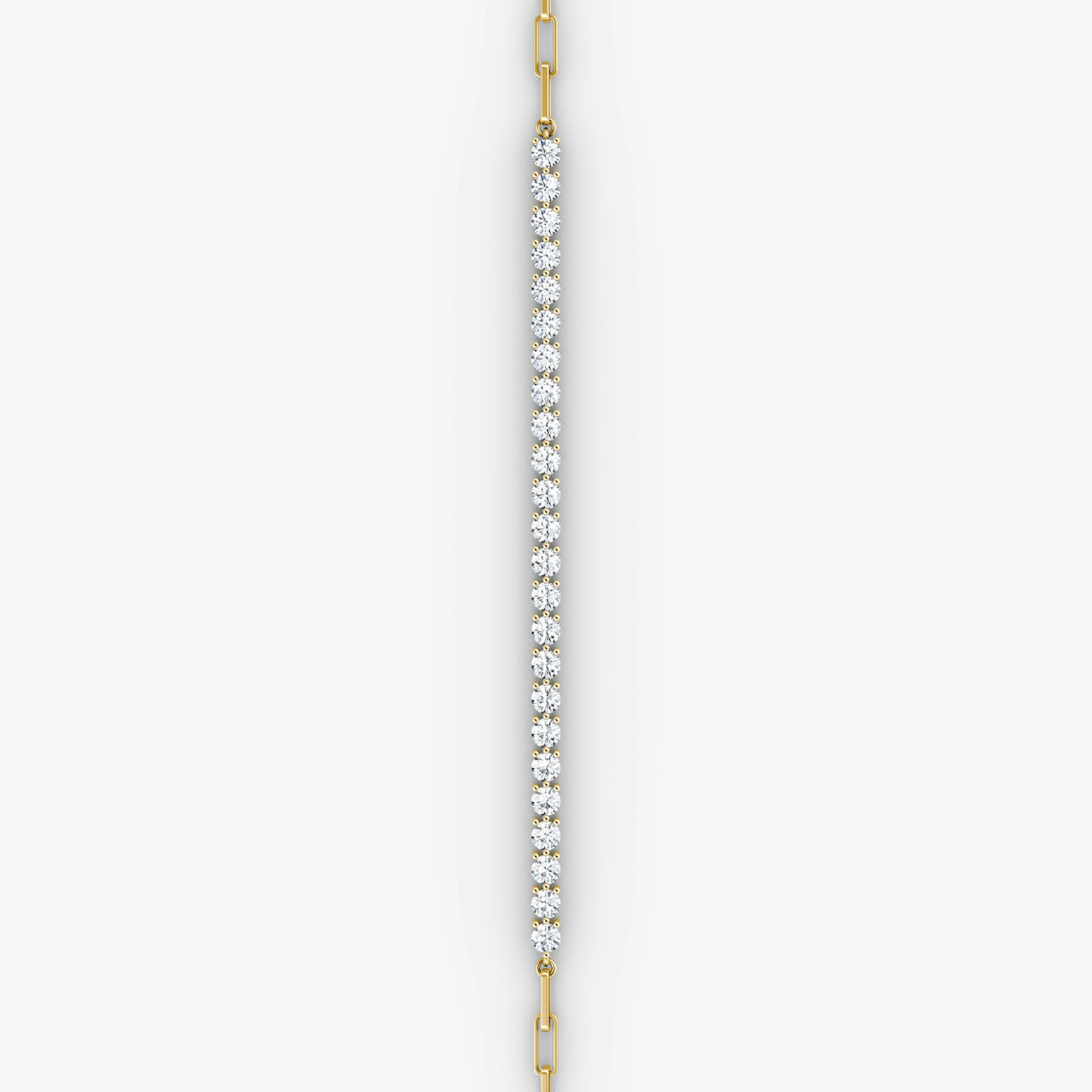 Paperclip Tennis Bracelet | Round Brilliant | 14k | Yellow Gold | diamondSize: medium