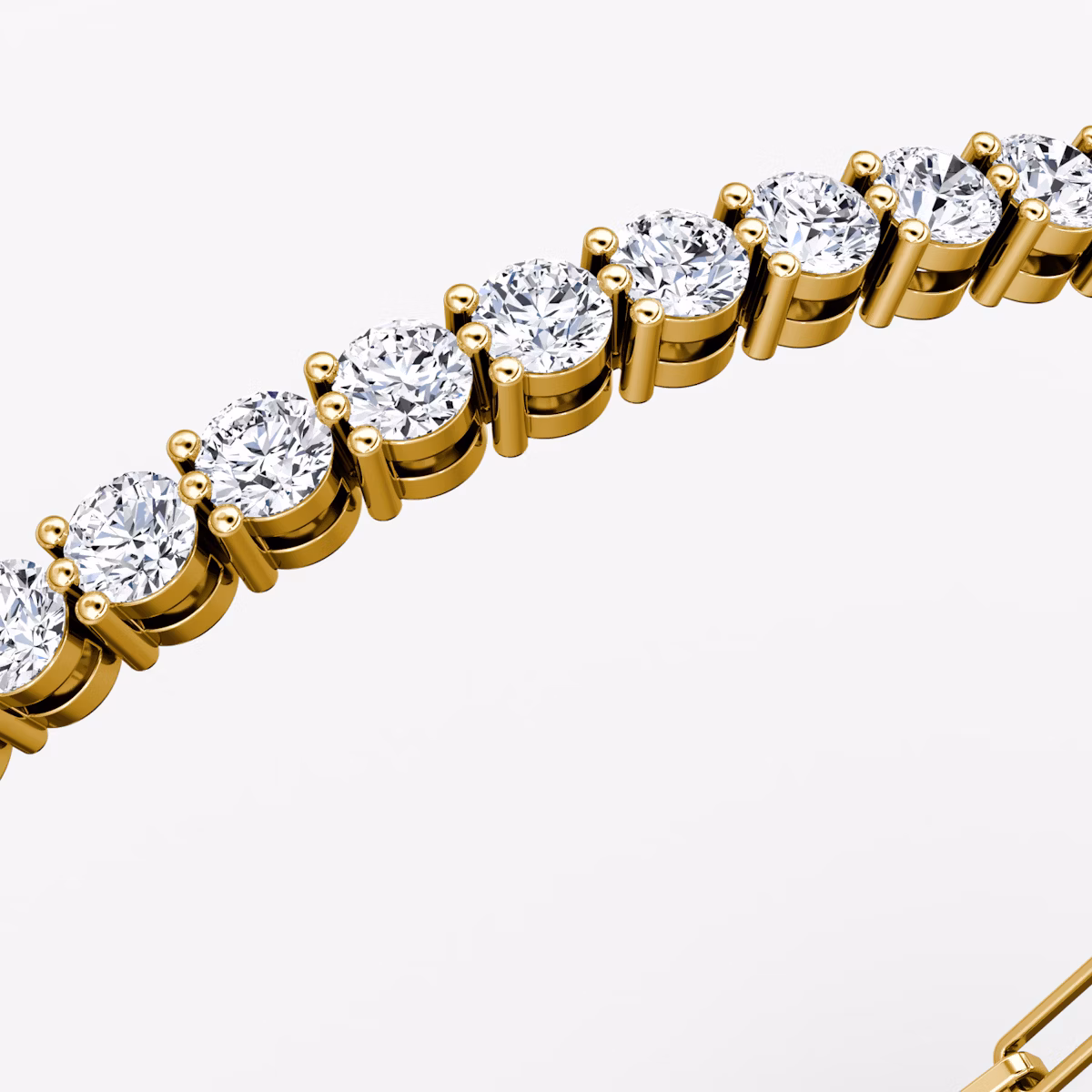 Paperclip Tennis Bracelet | Round Brilliant | 14k | Yellow Gold | diamondSize: medium