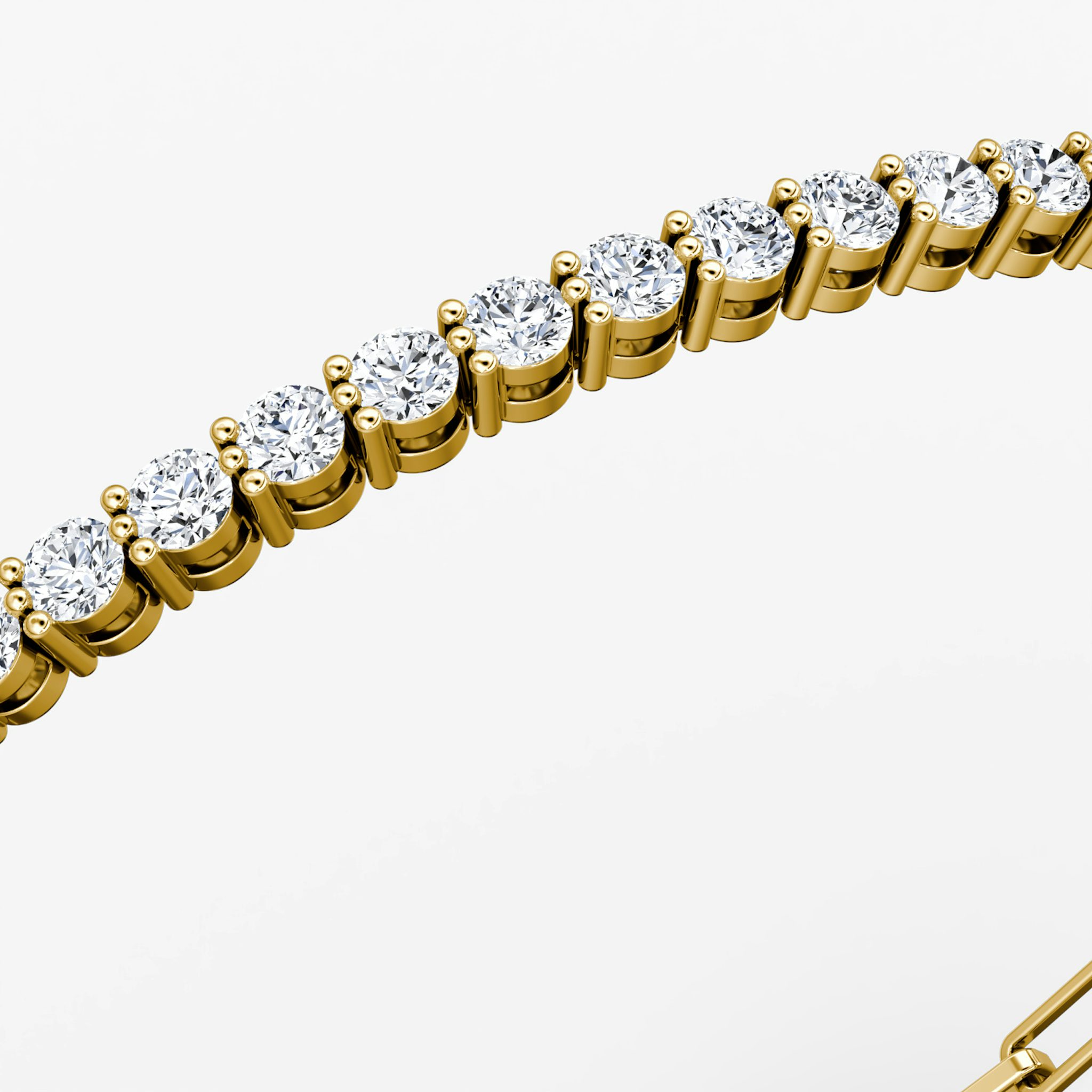 Paperclip Tennis Armband | Rund | 14k | Gelbgold | diamondSize: petite