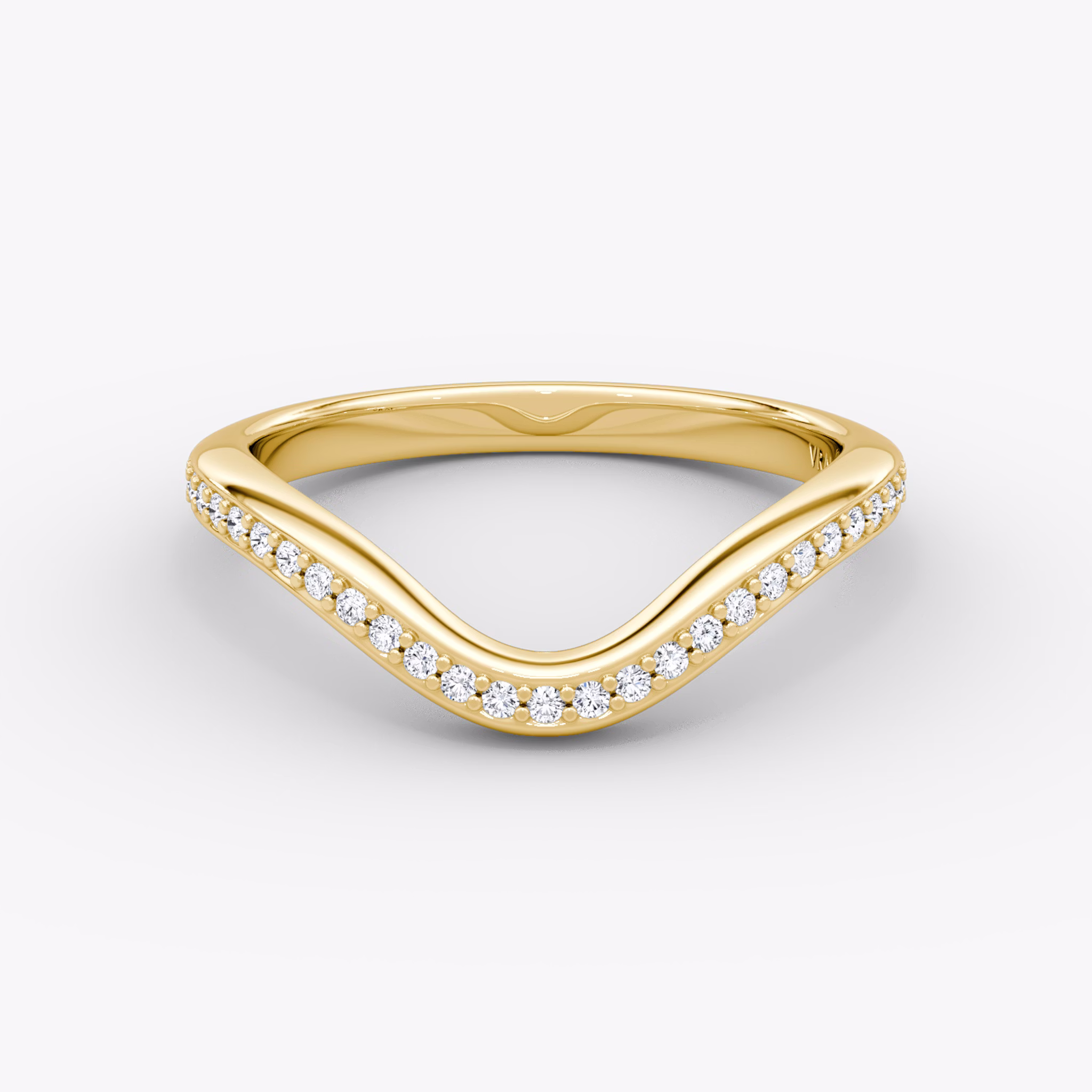 The Curve Band | 18k | Yellow Gold | bandAccent: Pavé | bandStyle: half