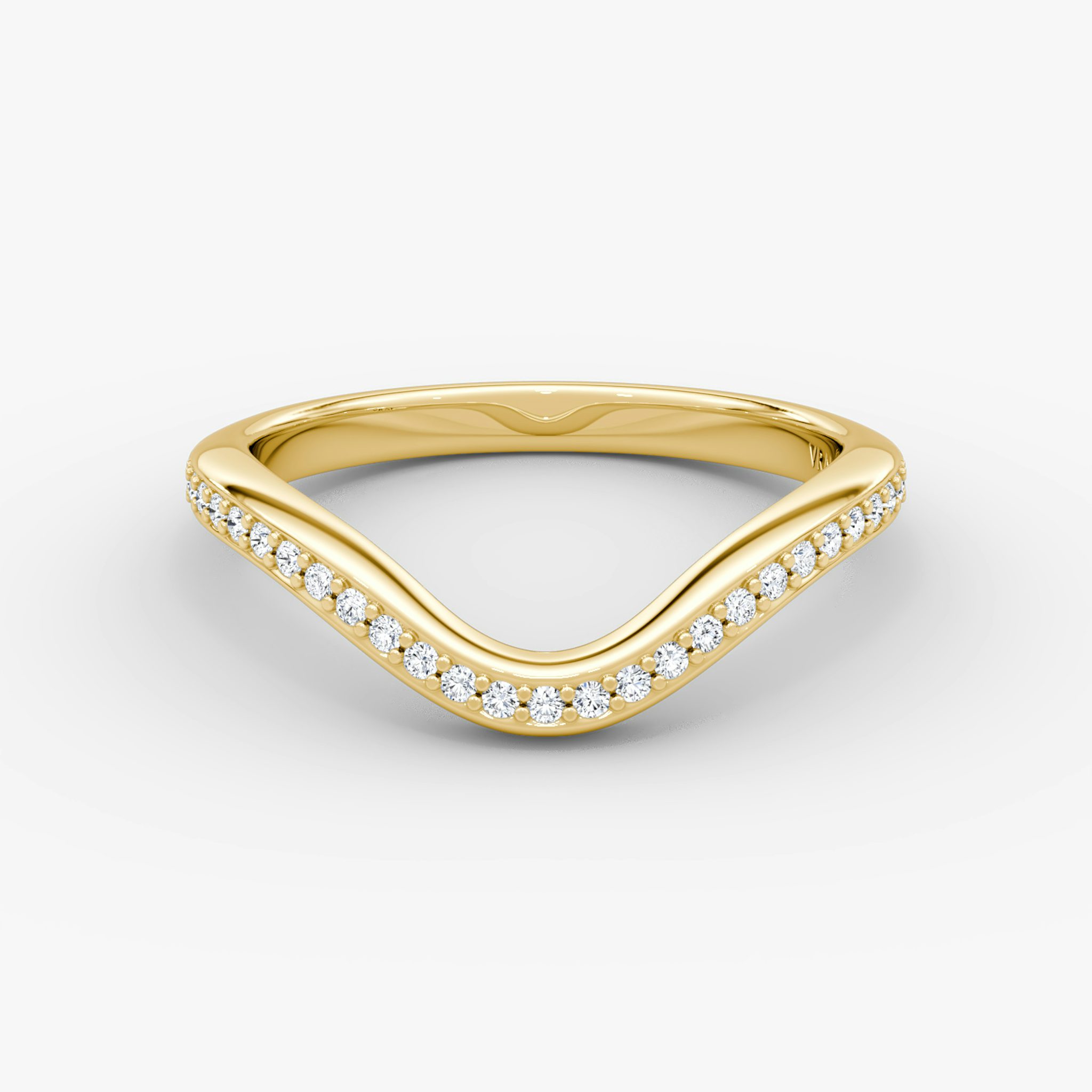 The Curve Band | 18k | Yellow Gold | bandAccent: Pavé | bandStyle: half