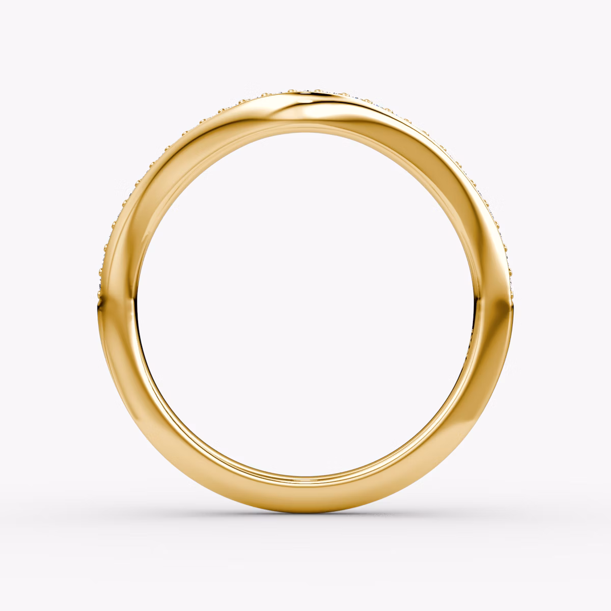 The Curve Band | 18k | Yellow Gold | bandAccent: Pavé | bandStyle: half