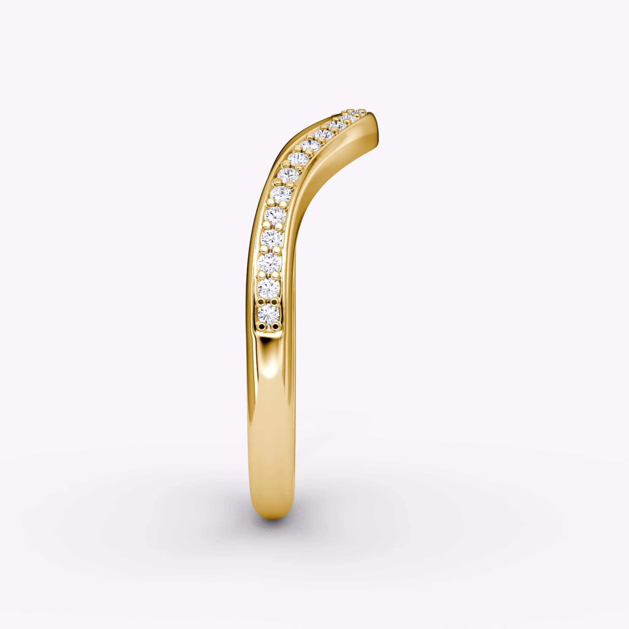 The Curve Band | 18k | Yellow Gold | bandAccent: Pavé | bandStyle: half