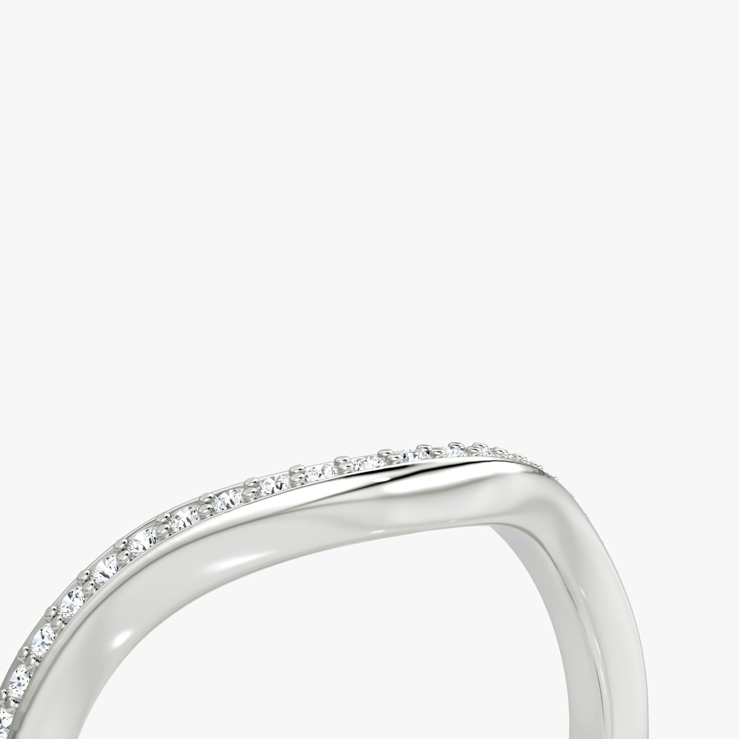 The Curve Band | Platinum | bandAccent: Pavé | bandStyle: half