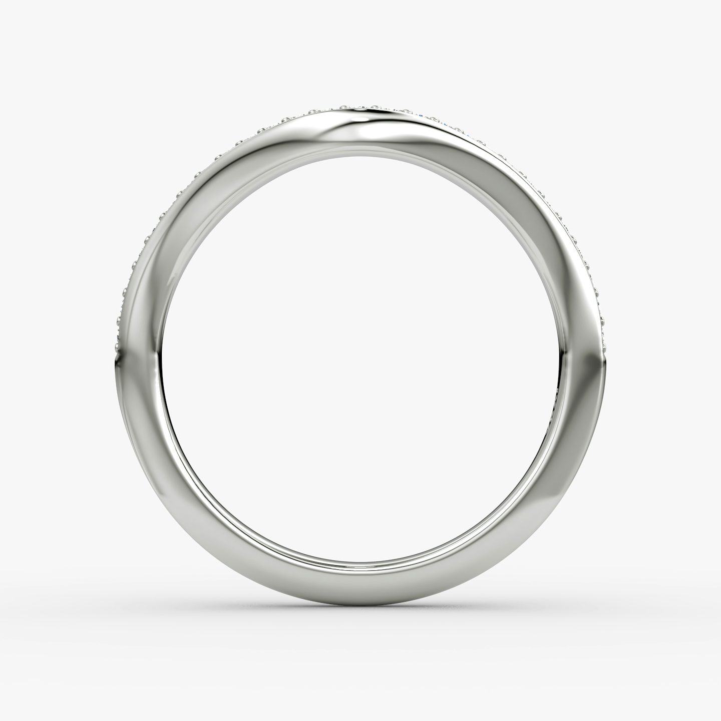 The Curve Band | Platinum | bandAccent: Pavé | bandStyle: half