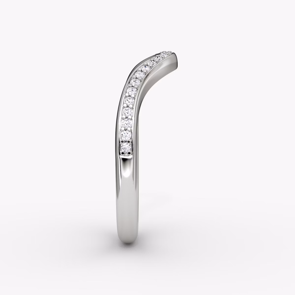 The Curve Band | Platinum | bandAccent: Pavé | bandStyle: half