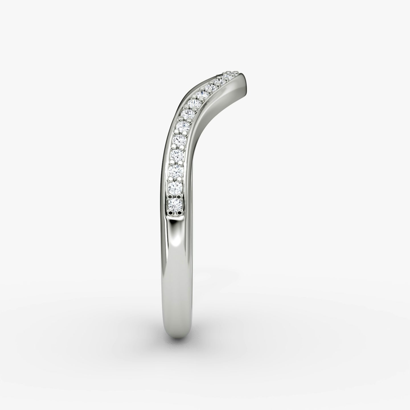 The Curve Band | Platinum | bandAccent: Pavé | bandStyle: half