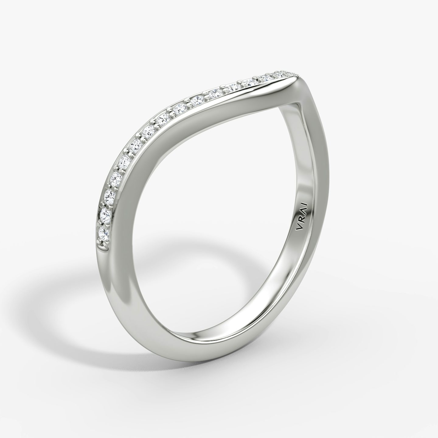 The Curve Band | Platinum | bandAccent: Pavé | bandStyle: half