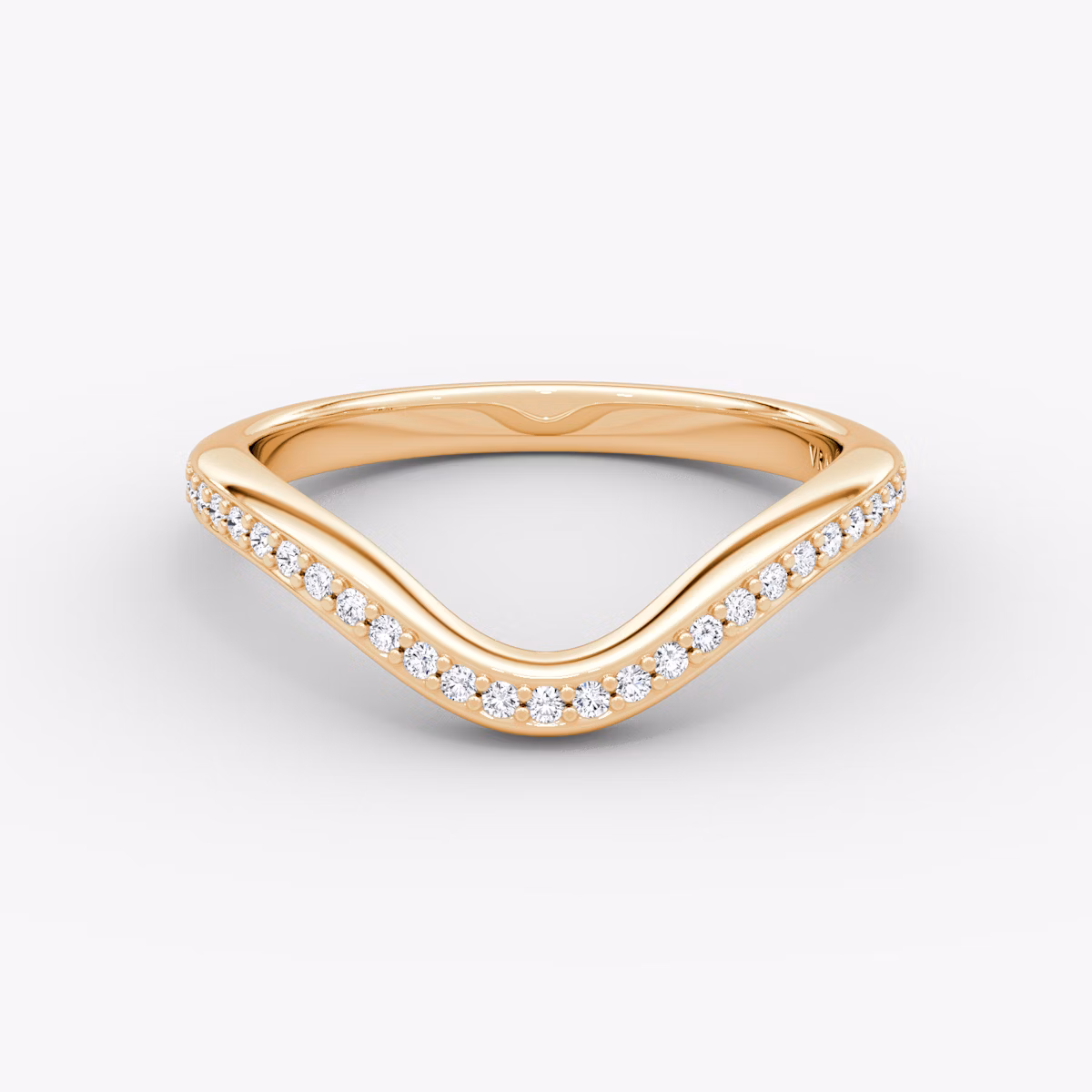The Curve Band | 14k | Rose Gold | bandAccent: Pavé | bandStyle: half