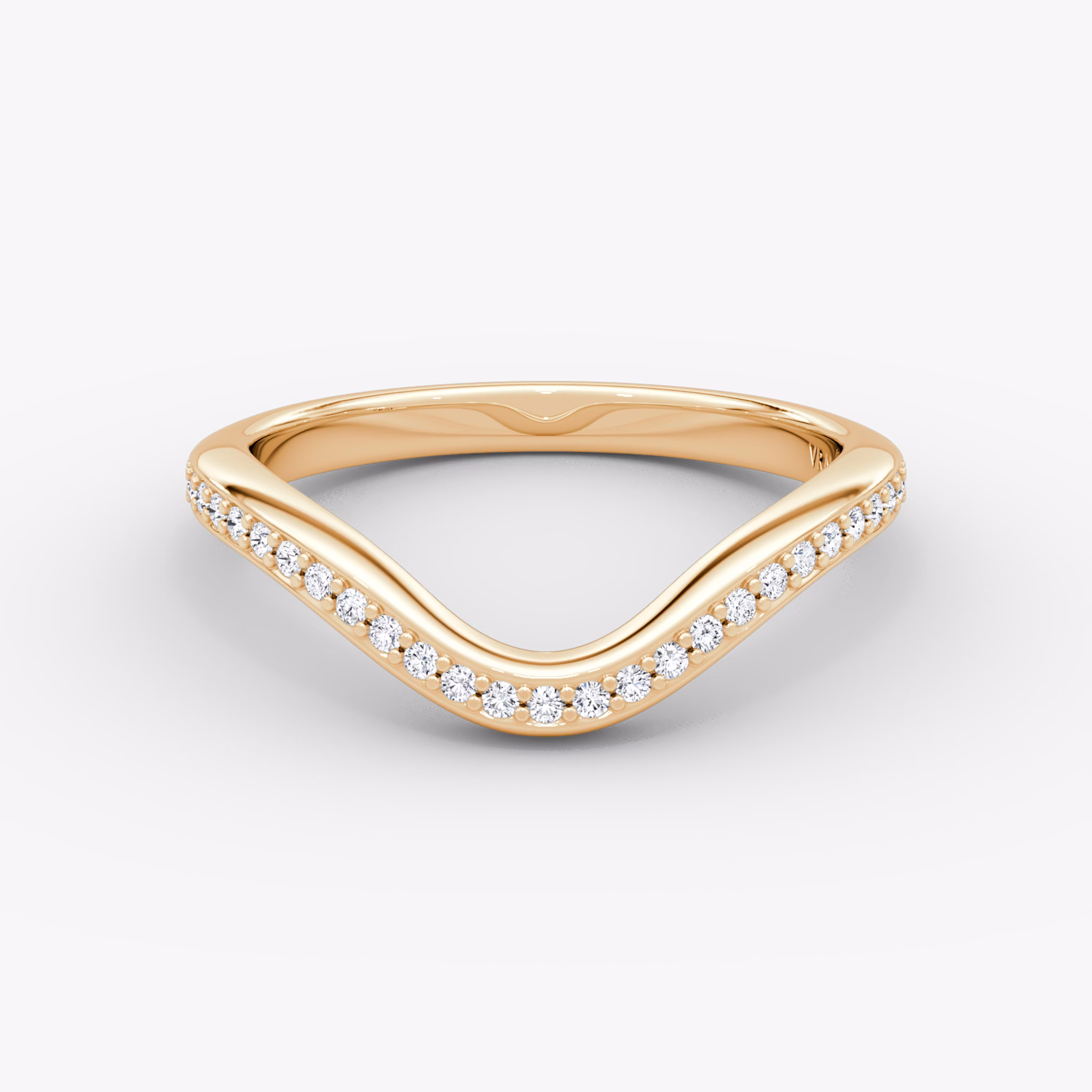 The Curve Band | 14k | Rose Gold | bandAccent: Pavé | bandStyle: half