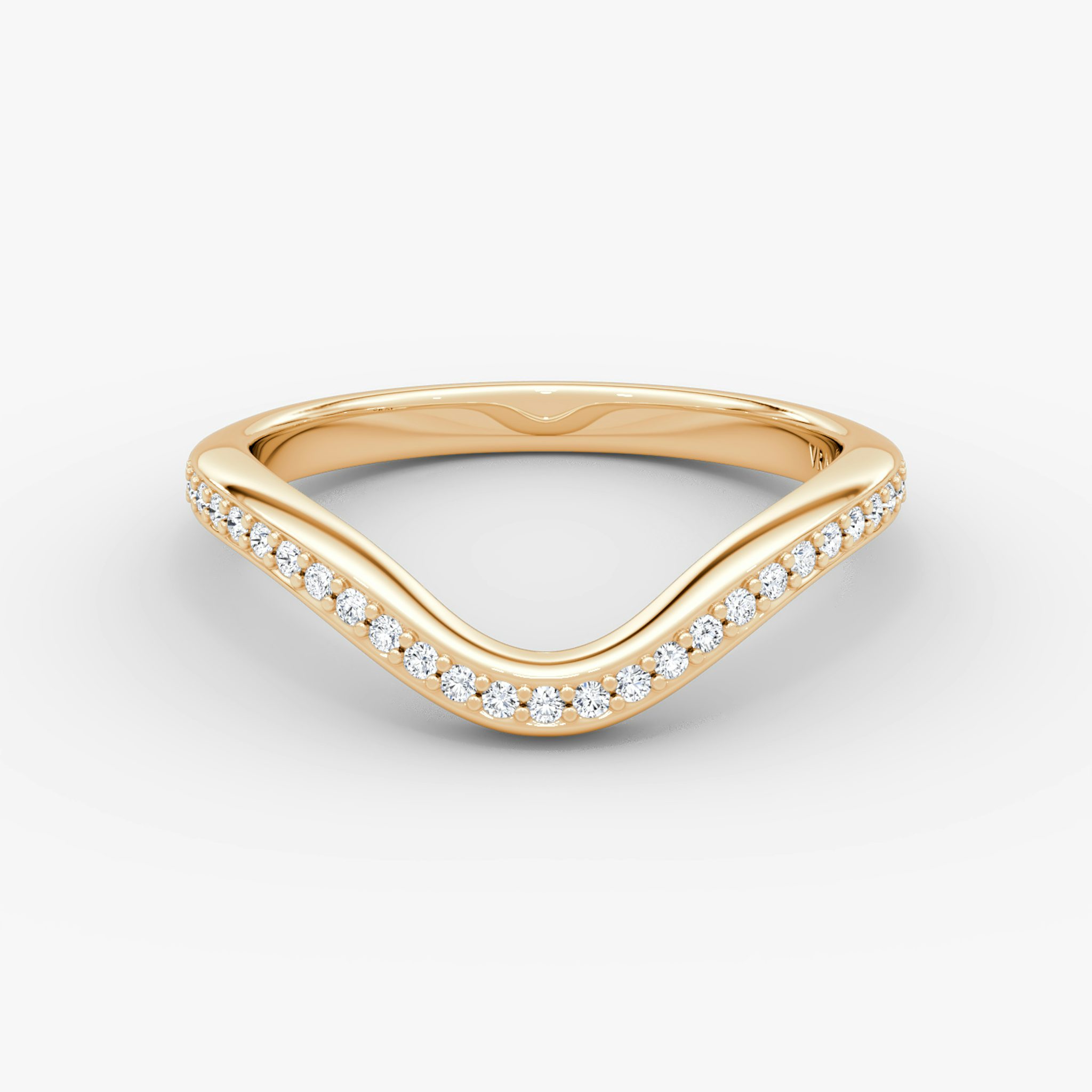 The Curve Band | 14k | Rose Gold | bandAccent: Pavé | bandStyle: half