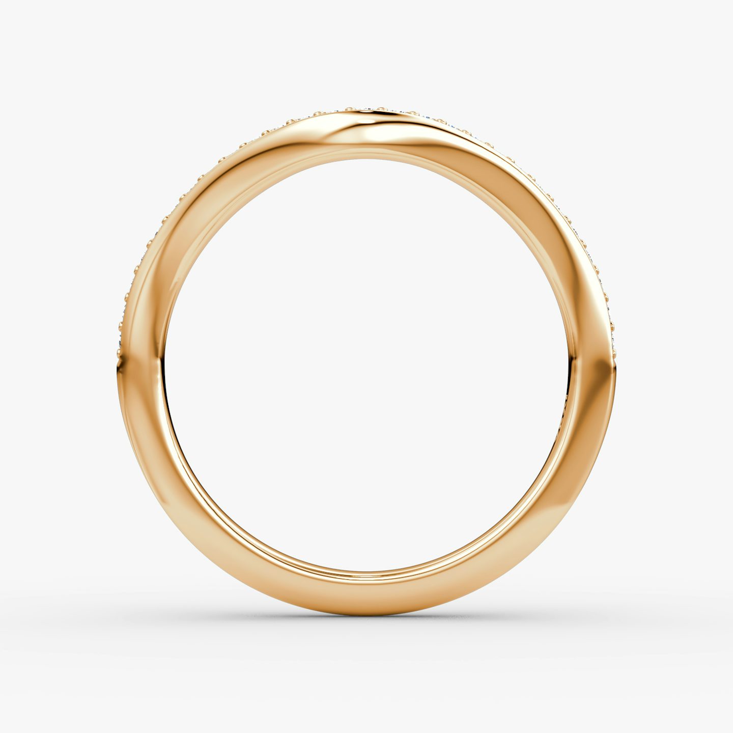 The Curve Band | 14k | Rose Gold | bandAccent: Pavé | bandStyle: half