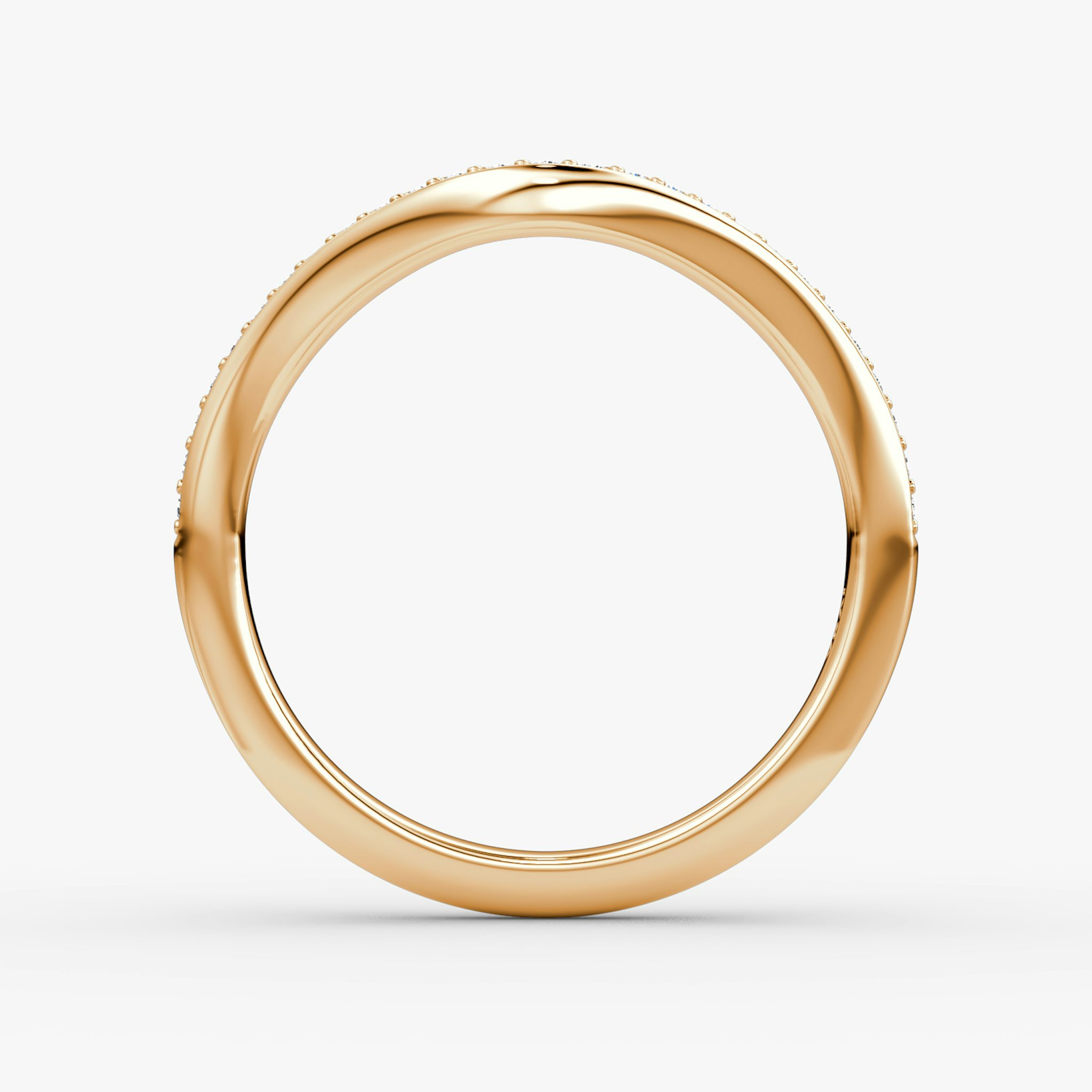 The Curve Band | 14k | Rose Gold | bandAccent: Pavé | bandStyle: half