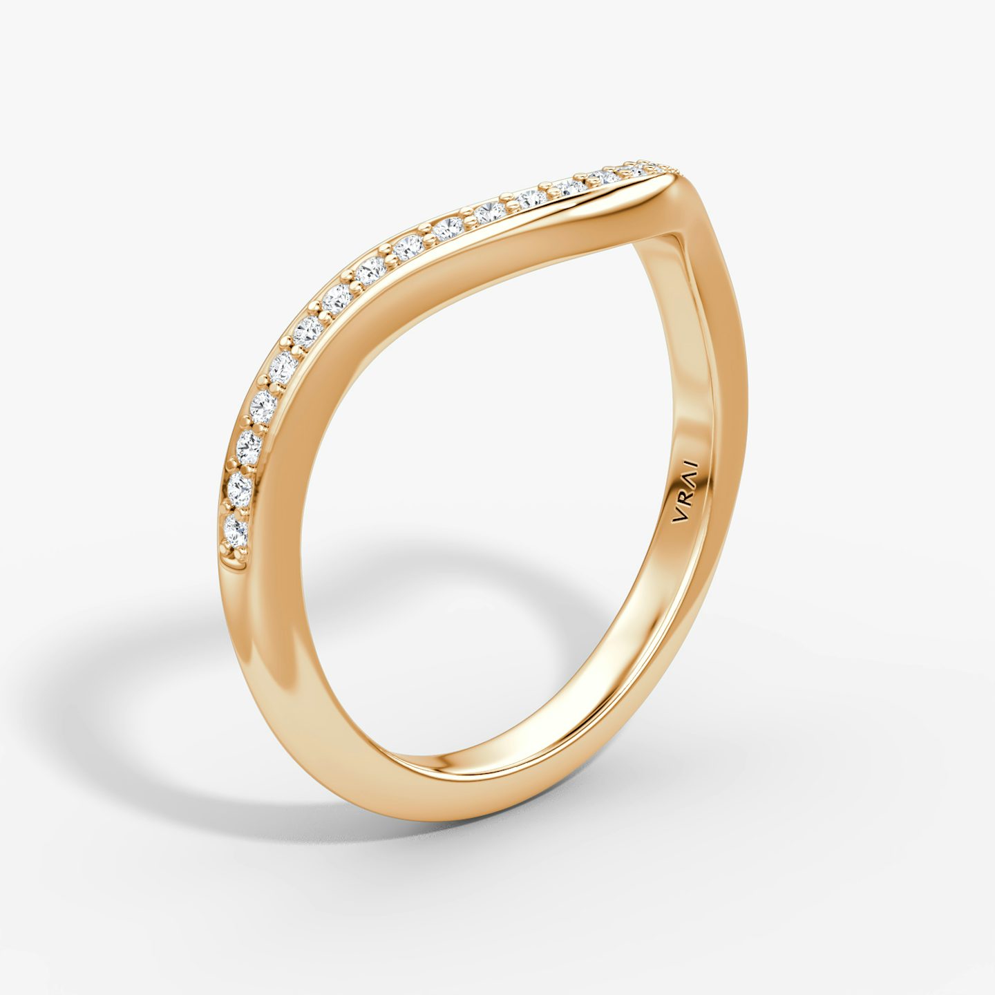 The Curve Band | 14k | Rose Gold | bandAccent: Pavé | bandStyle: half