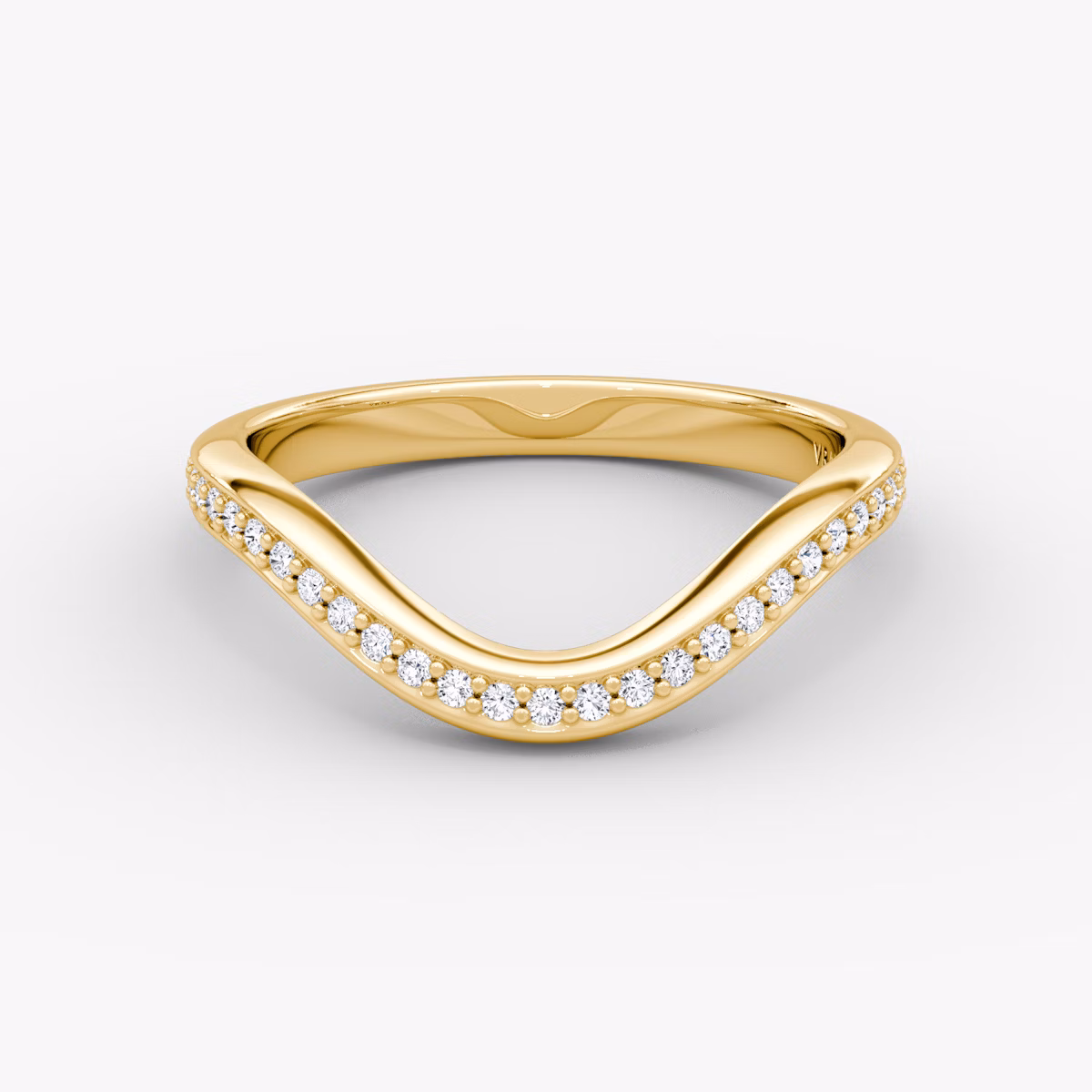 The Curve Band | 18k | Yellow Gold | bandAccent: Pavé | bandStyle: full