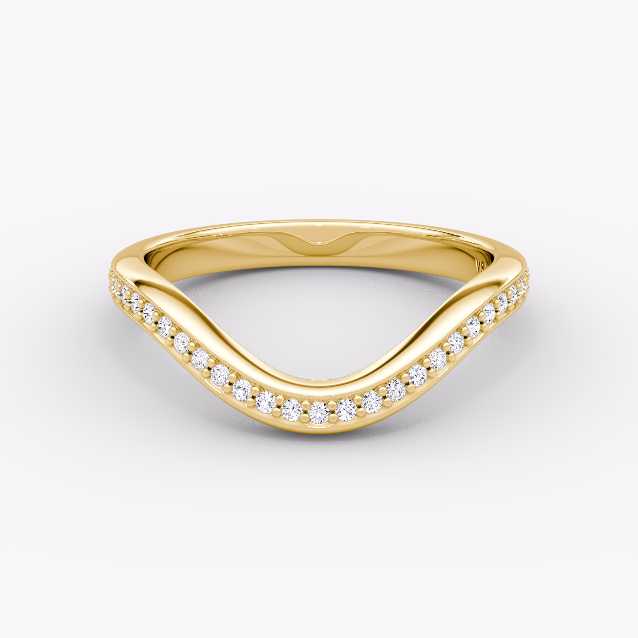 The Curve Band | 18k | Yellow Gold | bandAccent: Pavé | bandStyle: full