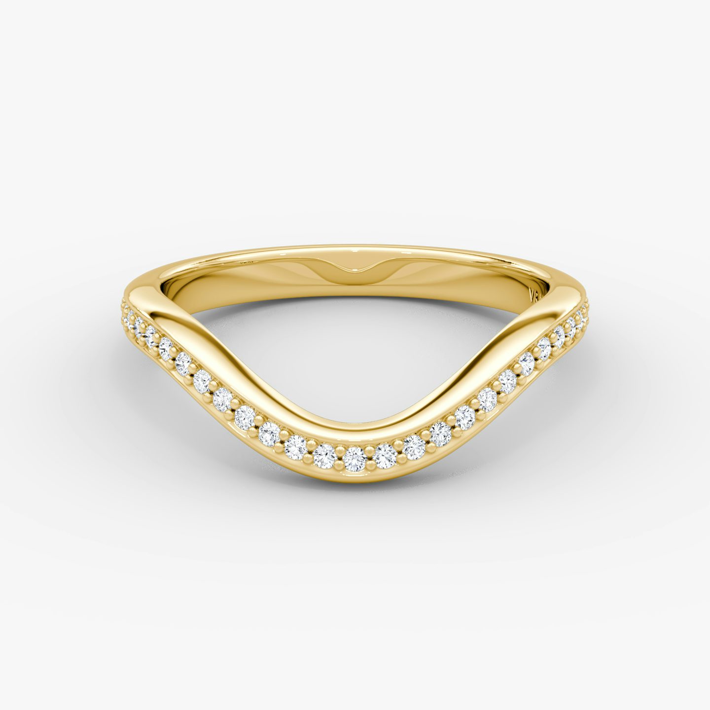 The Curve Band | 18k | Yellow Gold | bandAccent: Pavé | bandStyle: full