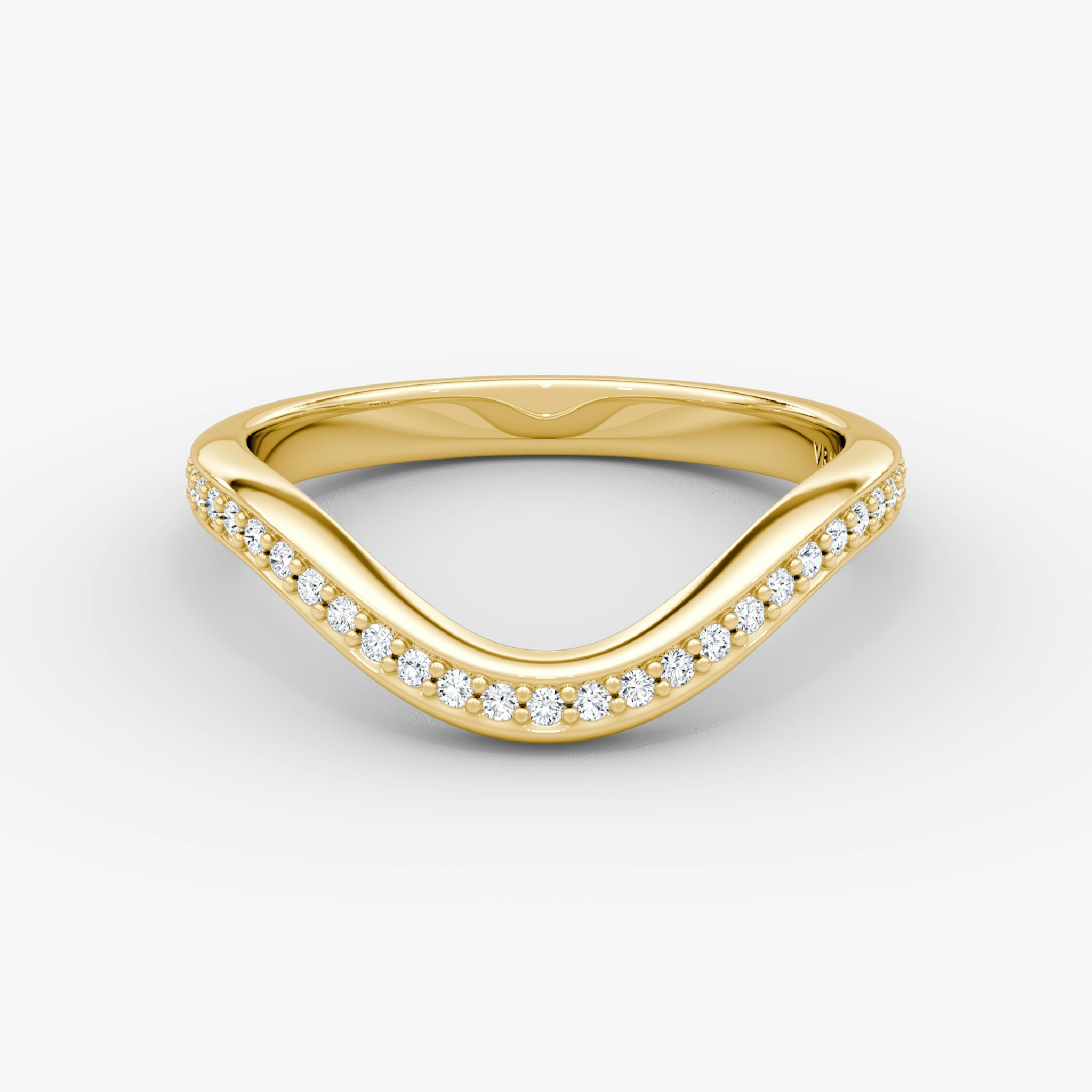 The Curve Band | 18k | Yellow Gold | bandAccent: Pavé | bandStyle: full