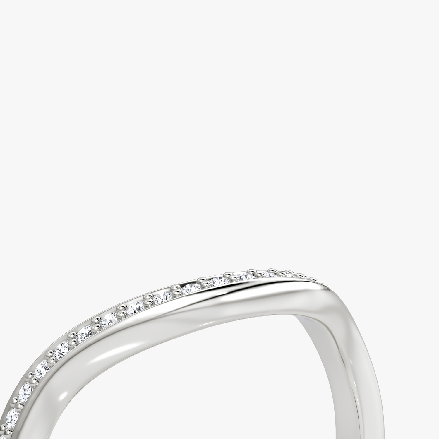 Alliance Curve | 18k | Or blanc | bandAccent: Pavé | bandStyle: full