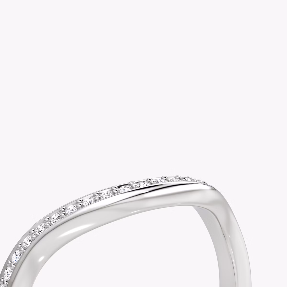 The Curve Band | Platinum | bandAccent: Pavé | bandStyle: full