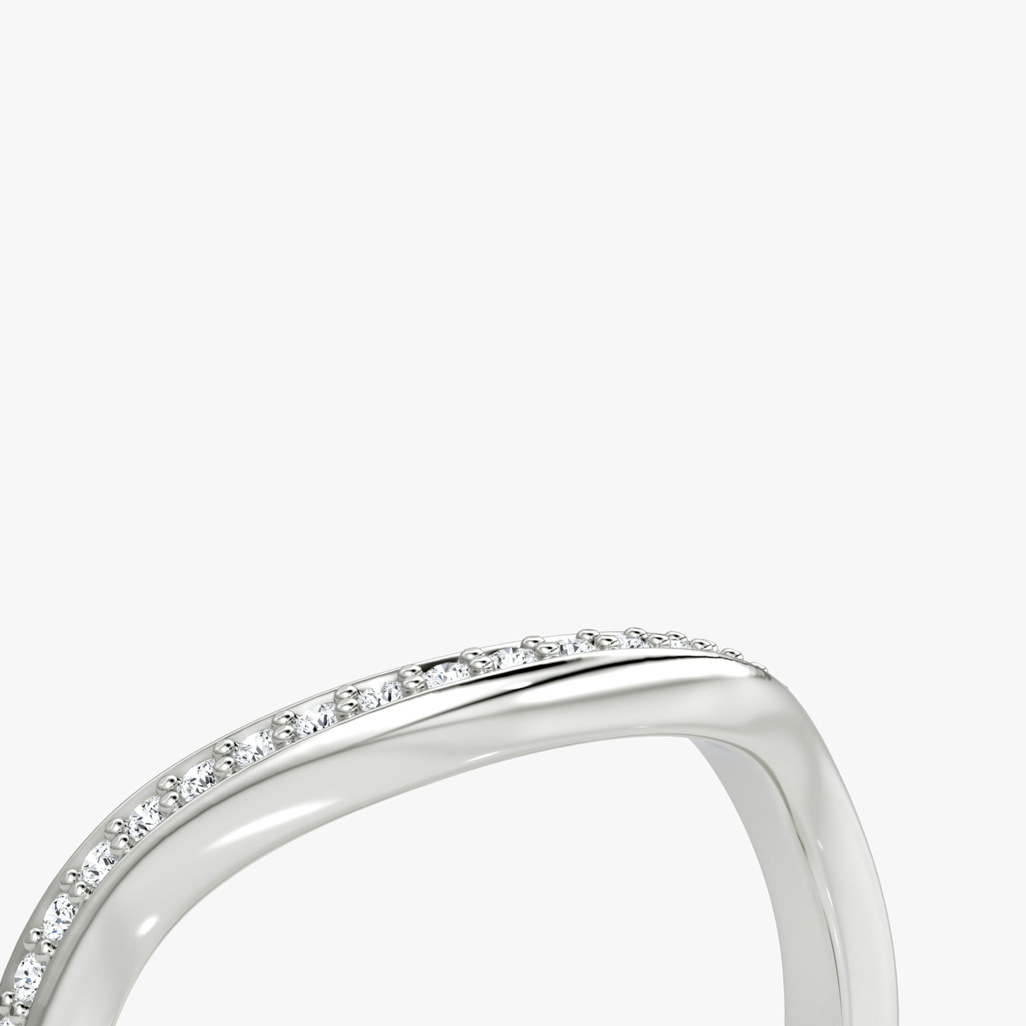 The Curve Band | Platinum | bandAccent: Pavé | bandStyle: full