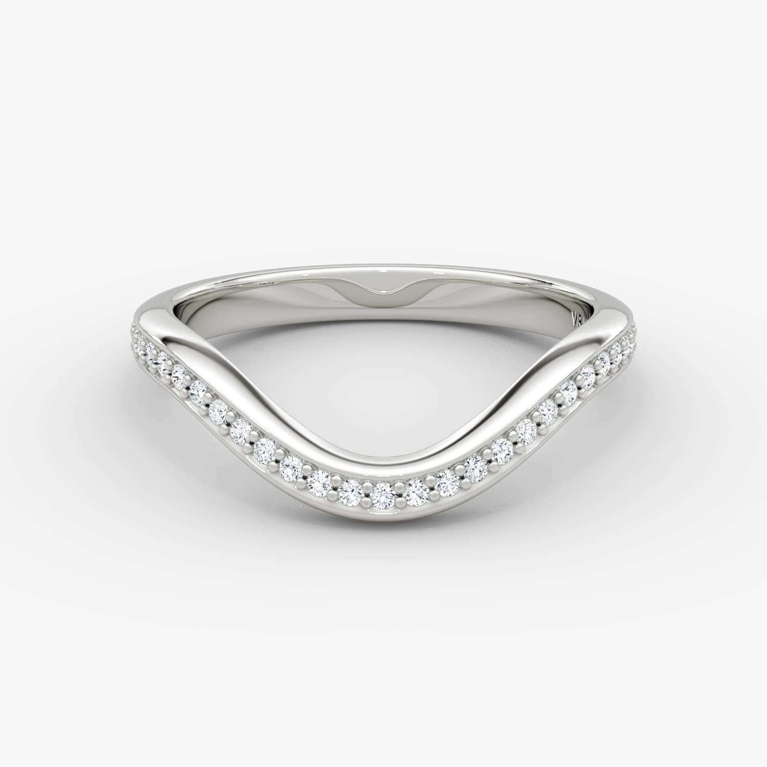 Alliance Curve | 18k | Or blanc | bandAccent: Pavé | bandStyle: full