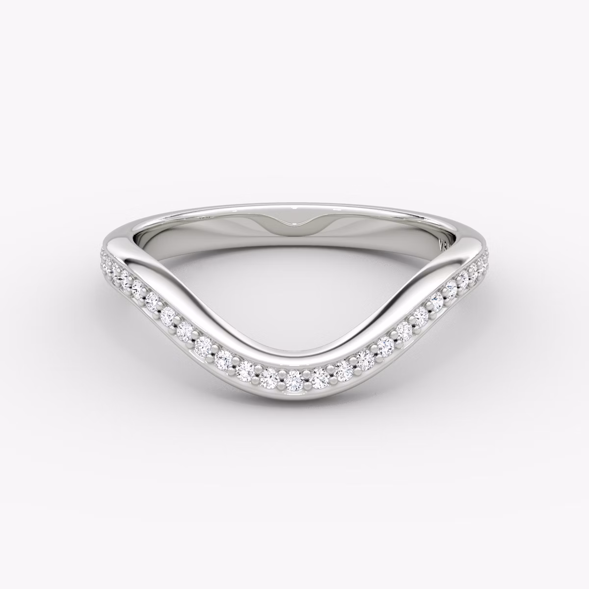 The Curve Band | Platinum | bandAccent: Pavé | bandStyle: full