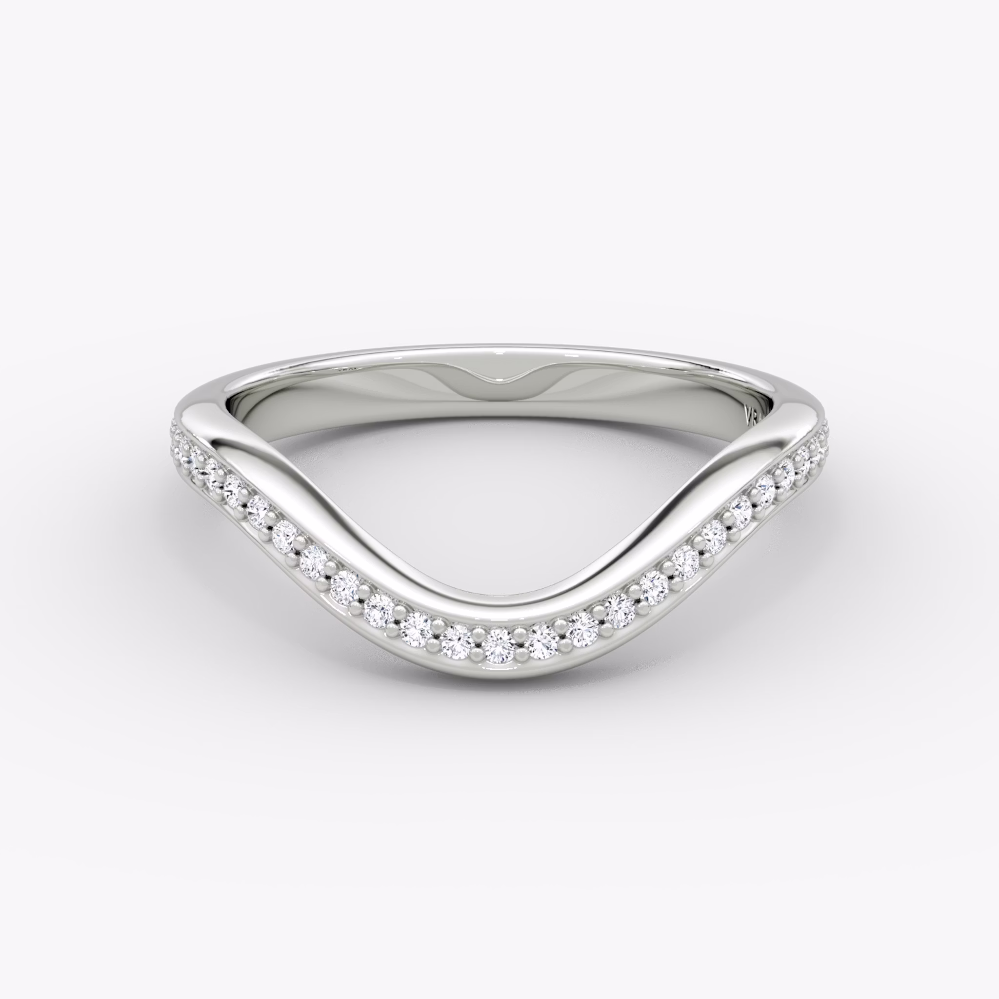 The Curve Band | Platinum | bandAccent: Pavé | bandStyle: full