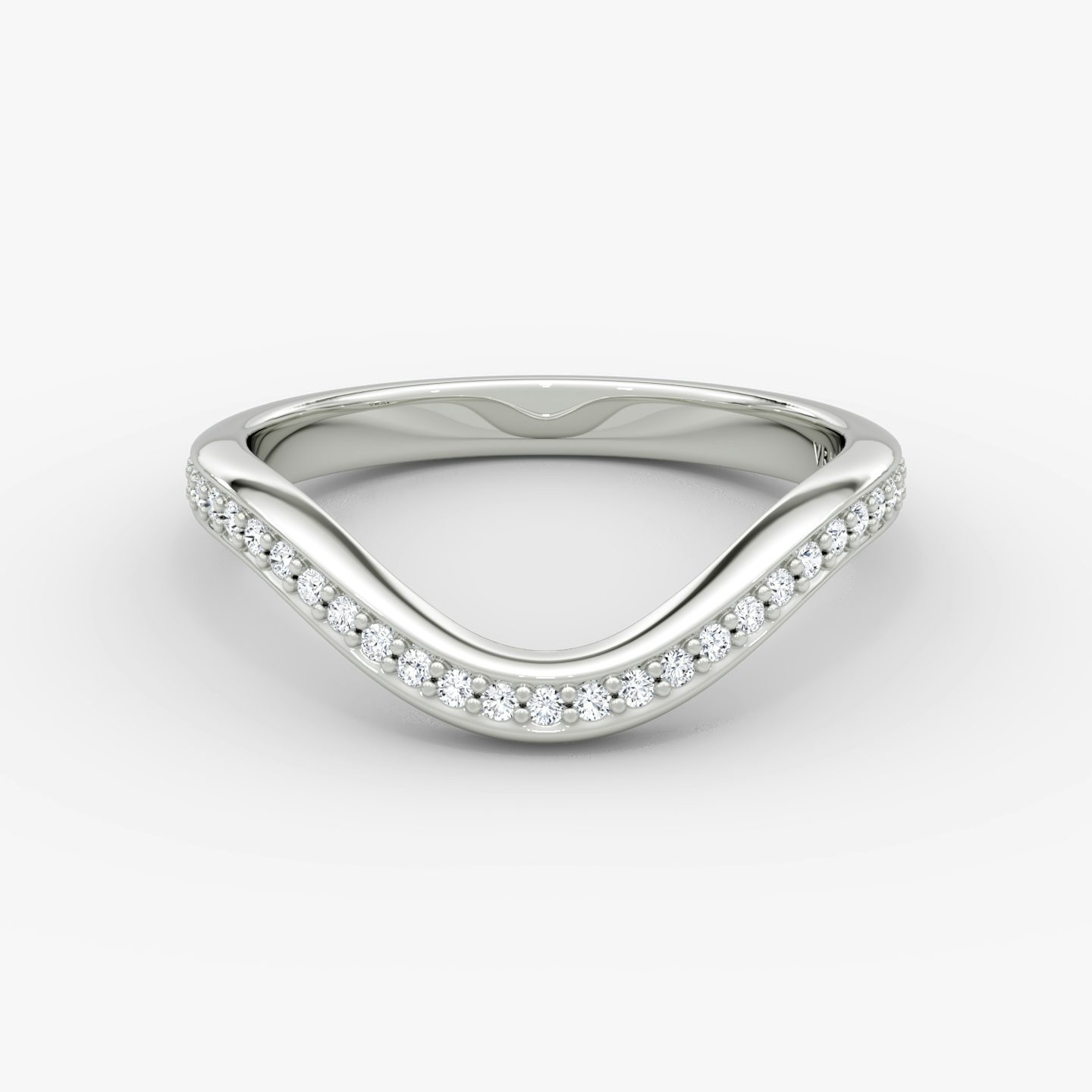 The Curve Band | Platinum | bandAccent: Pavé | bandStyle: full