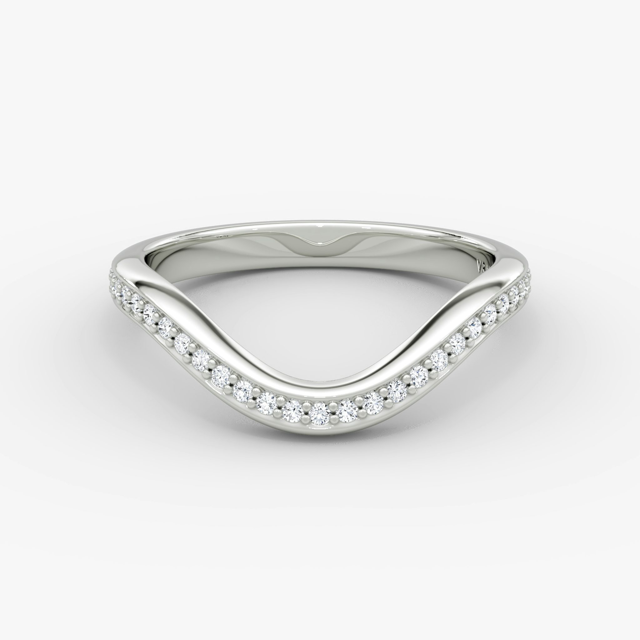 The Curve Band | Platinum | bandAccent: Pavé | bandStyle: full