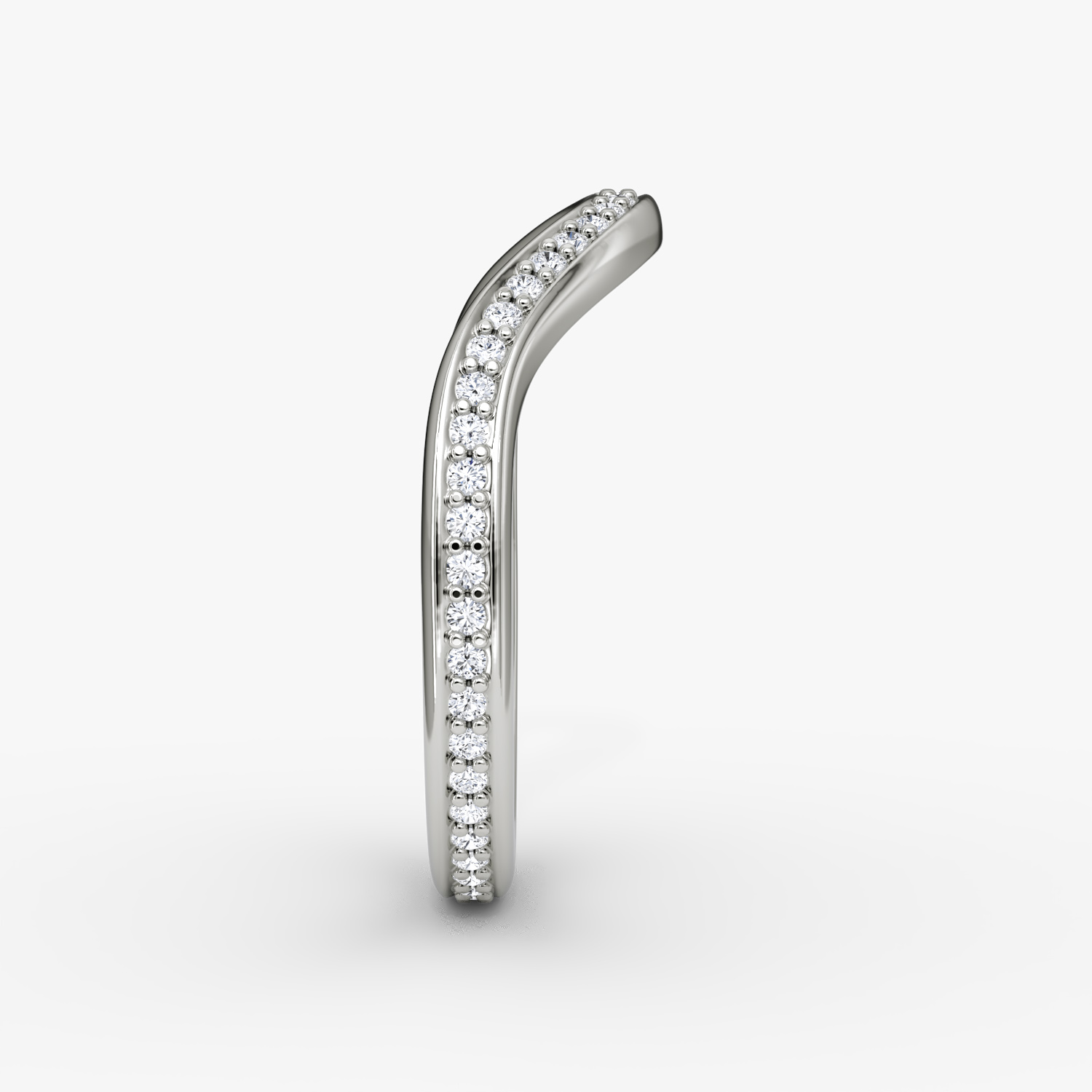 Alliance Curve | 18k | Or blanc | bandAccent: Pavé | bandStyle: full
