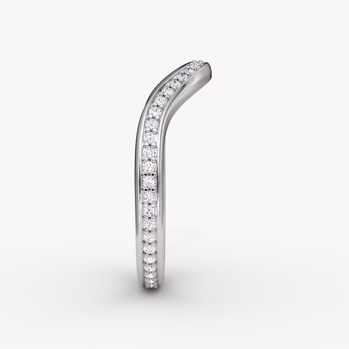 The Curve Band | Platinum | bandAccent: Pavé | bandStyle: full