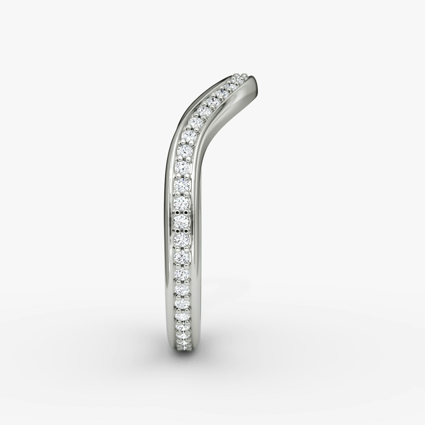 The Curve Band | Platinum | bandAccent: Pavé | bandStyle: full