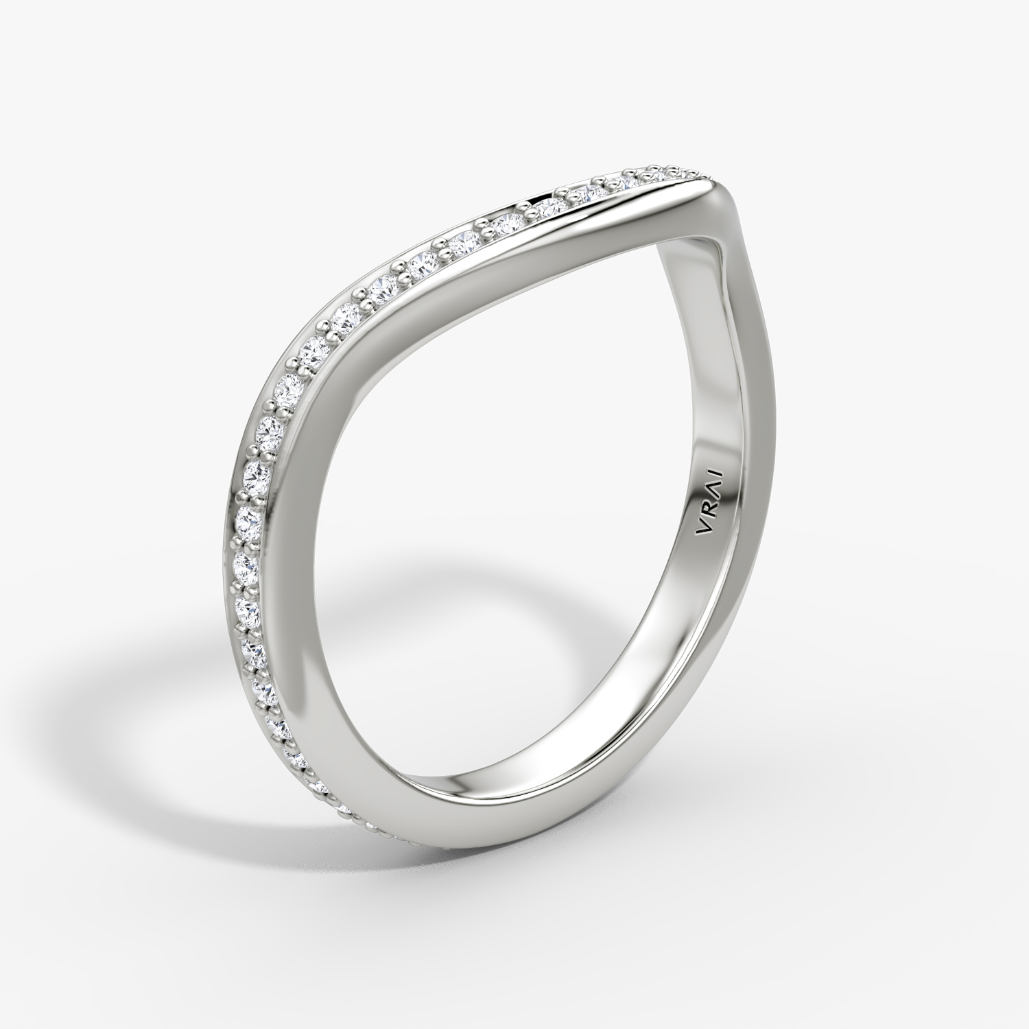 Alliance Curve | 18k | Or blanc | bandAccent: Pavé | bandStyle: full