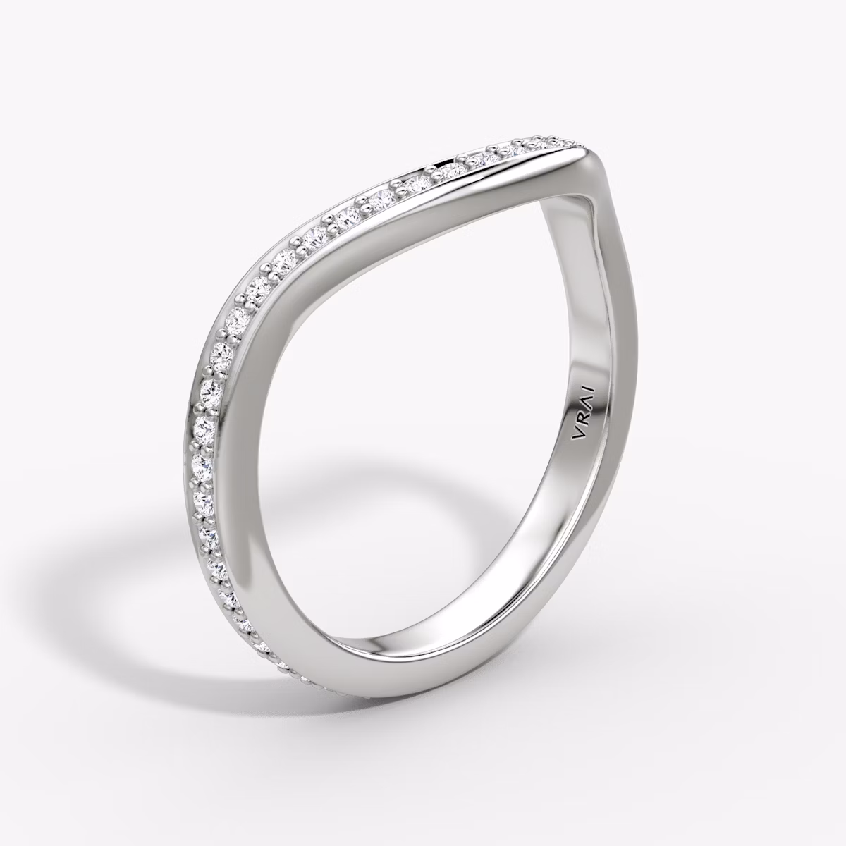 The Curve Band | Platinum | bandAccent: Pavé | bandStyle: full