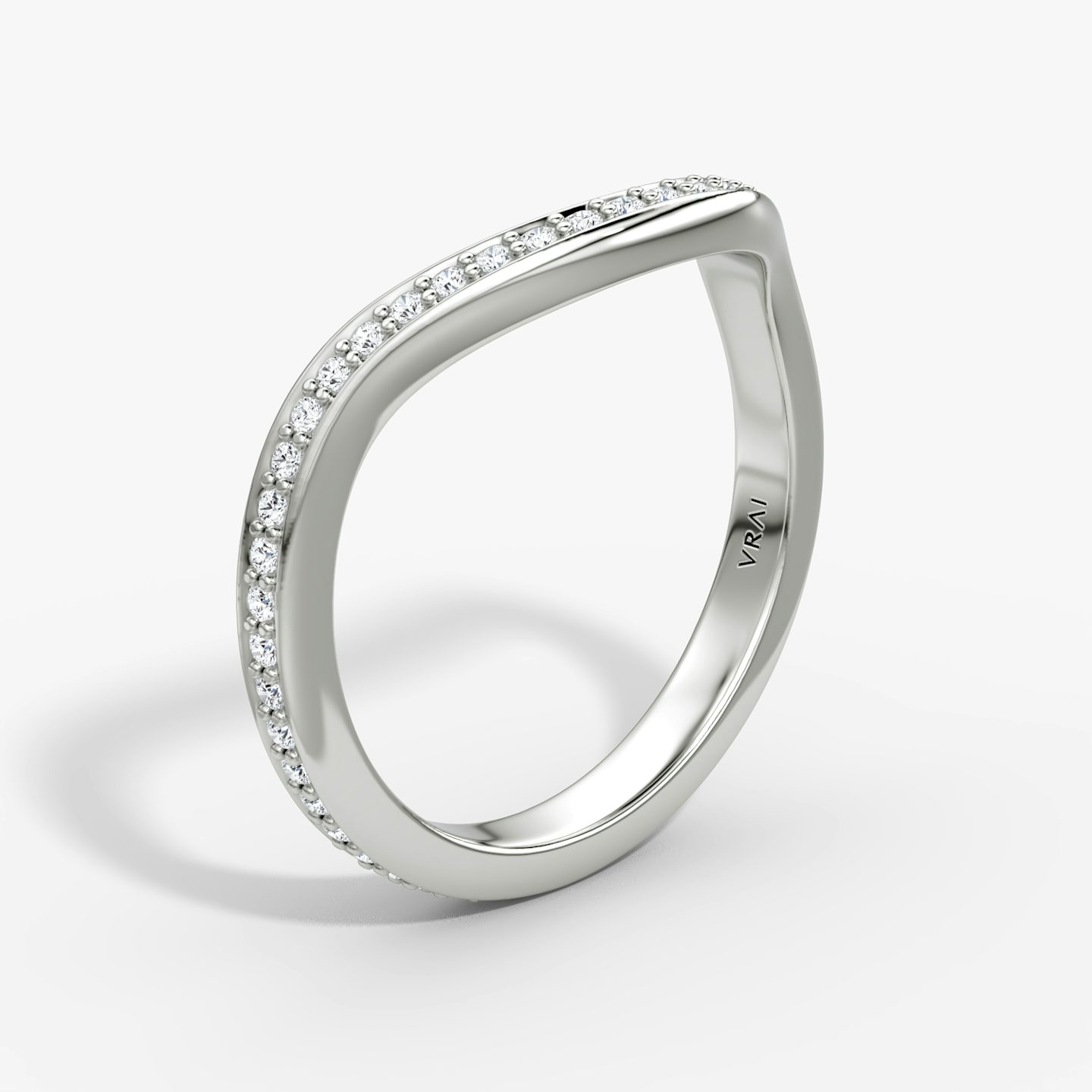 The Curve Band | Platinum | bandAccent: Pavé | bandStyle: full