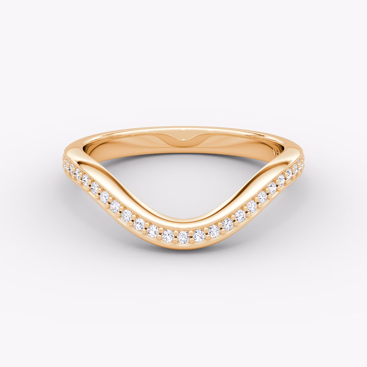 The Curve Band | 14k | Rose Gold | bandAccent: Pavé | bandStyle: full
