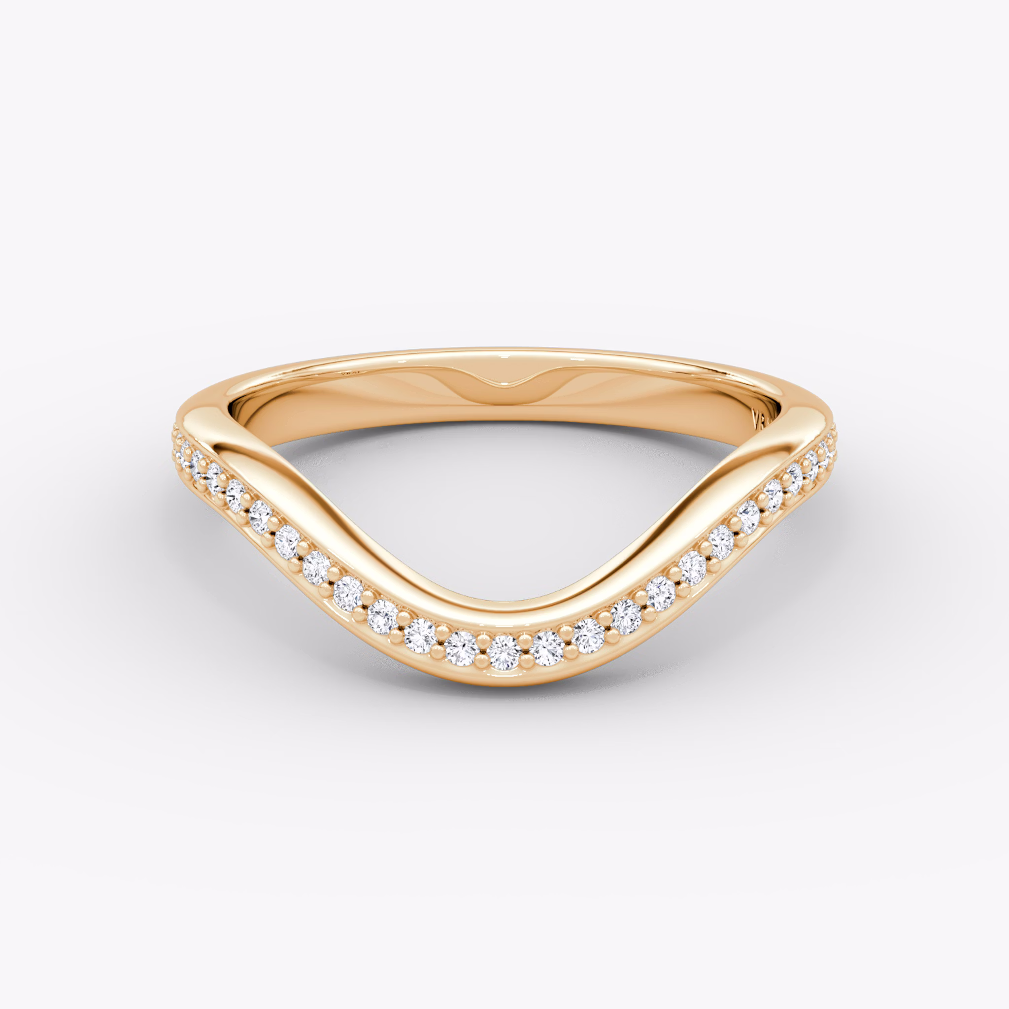 The Curve Band | 14k | Rose Gold | bandAccent: Pavé | bandStyle: full