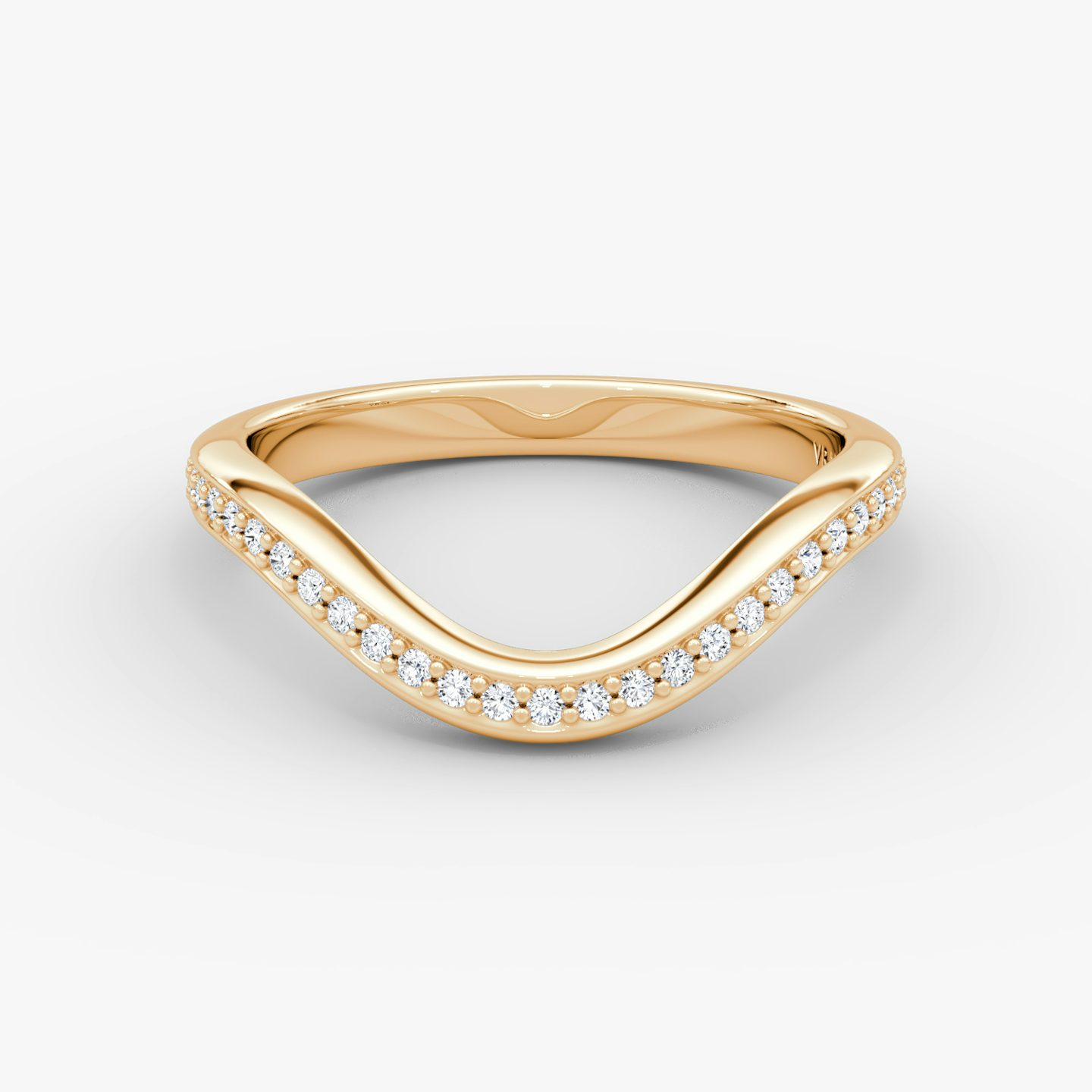 The Curve Band | 14k | Rose Gold | bandAccent: Pavé | bandStyle: full